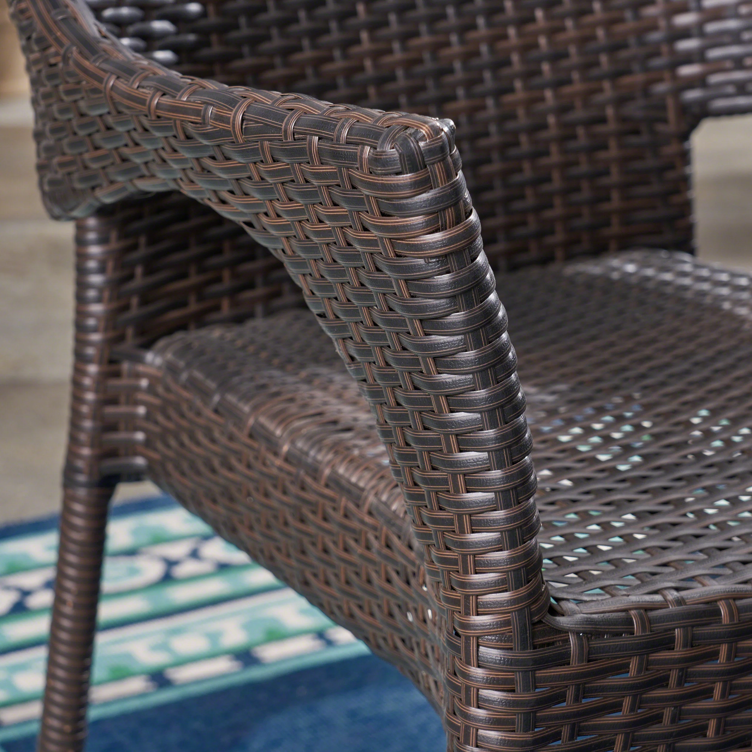 Payton Outdoor 3 Piece Acacia Wood and Wicker Bistro Set - furnishings
