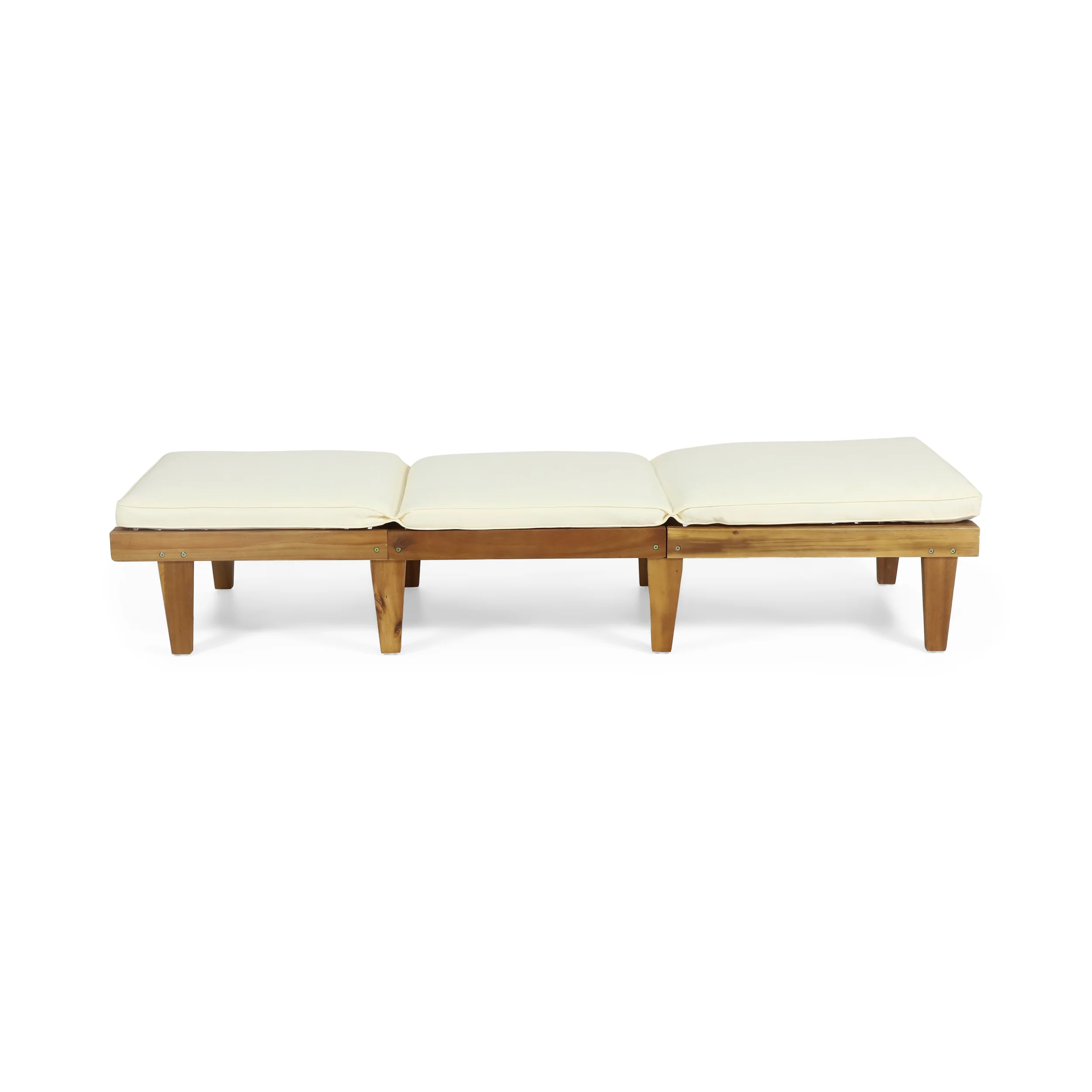 Paolo Outdoor Acacia Wood 3 Piece Chaise Lounge Set with Water-Resistant Cushions - furnishings