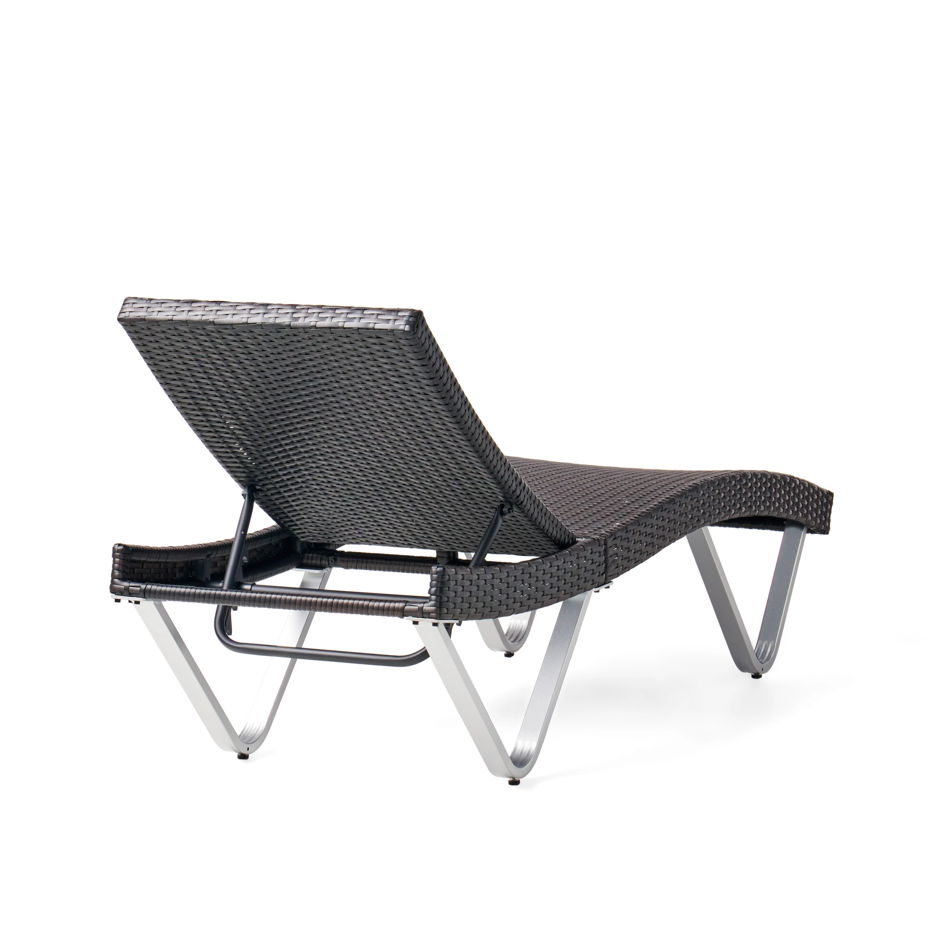 Manuela Outdoor Brown Wicker Aluminum Chaise Lounge Chair - furnishings