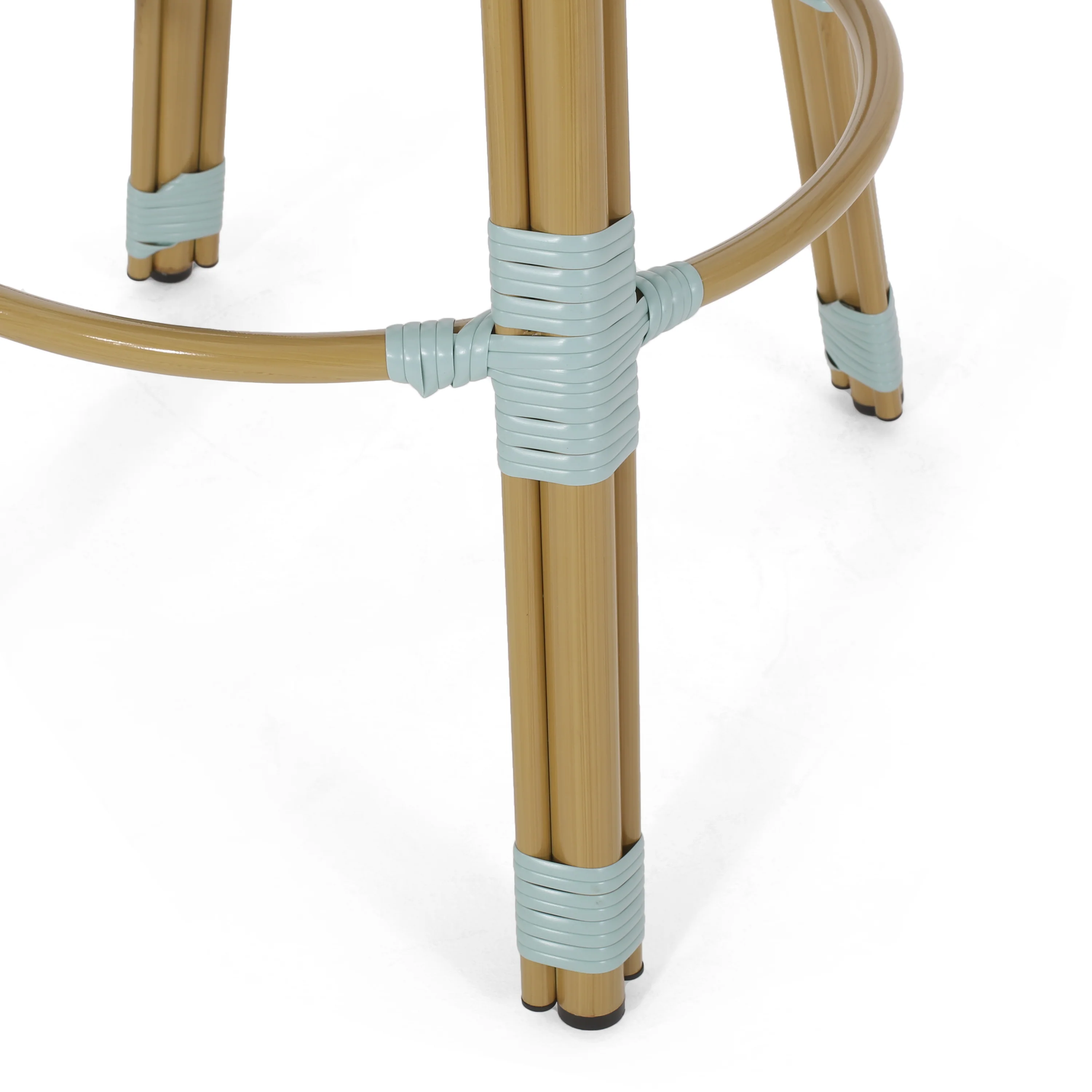 Cotterell Outdoor French Wicker and Aluminum 29.5 Inch Barstools, Set of 2 - furnishings
