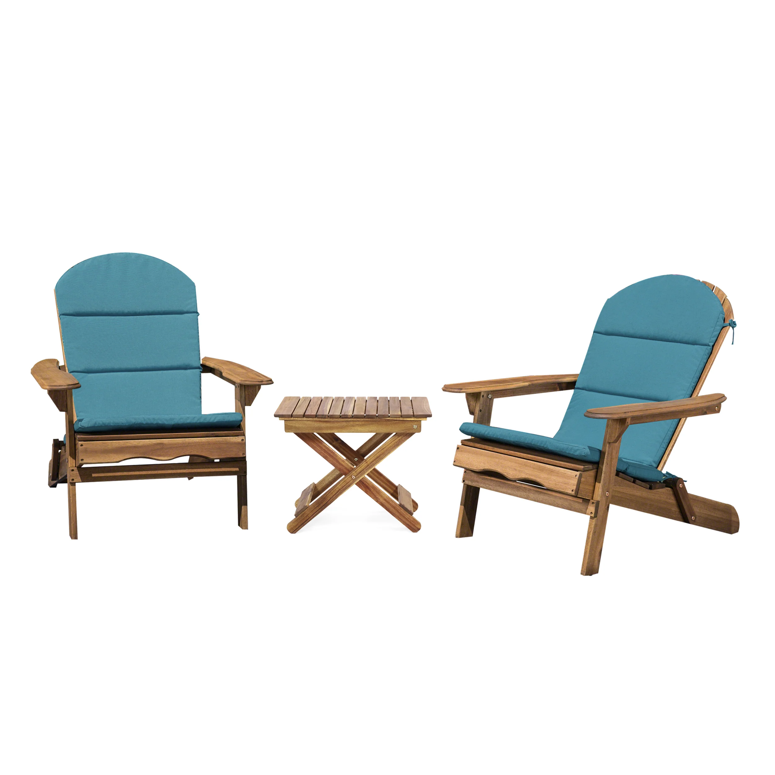 Reed Outdoor 2 Seater Acacia Wood Chat Set with Water Resistant Cushions - furnishings