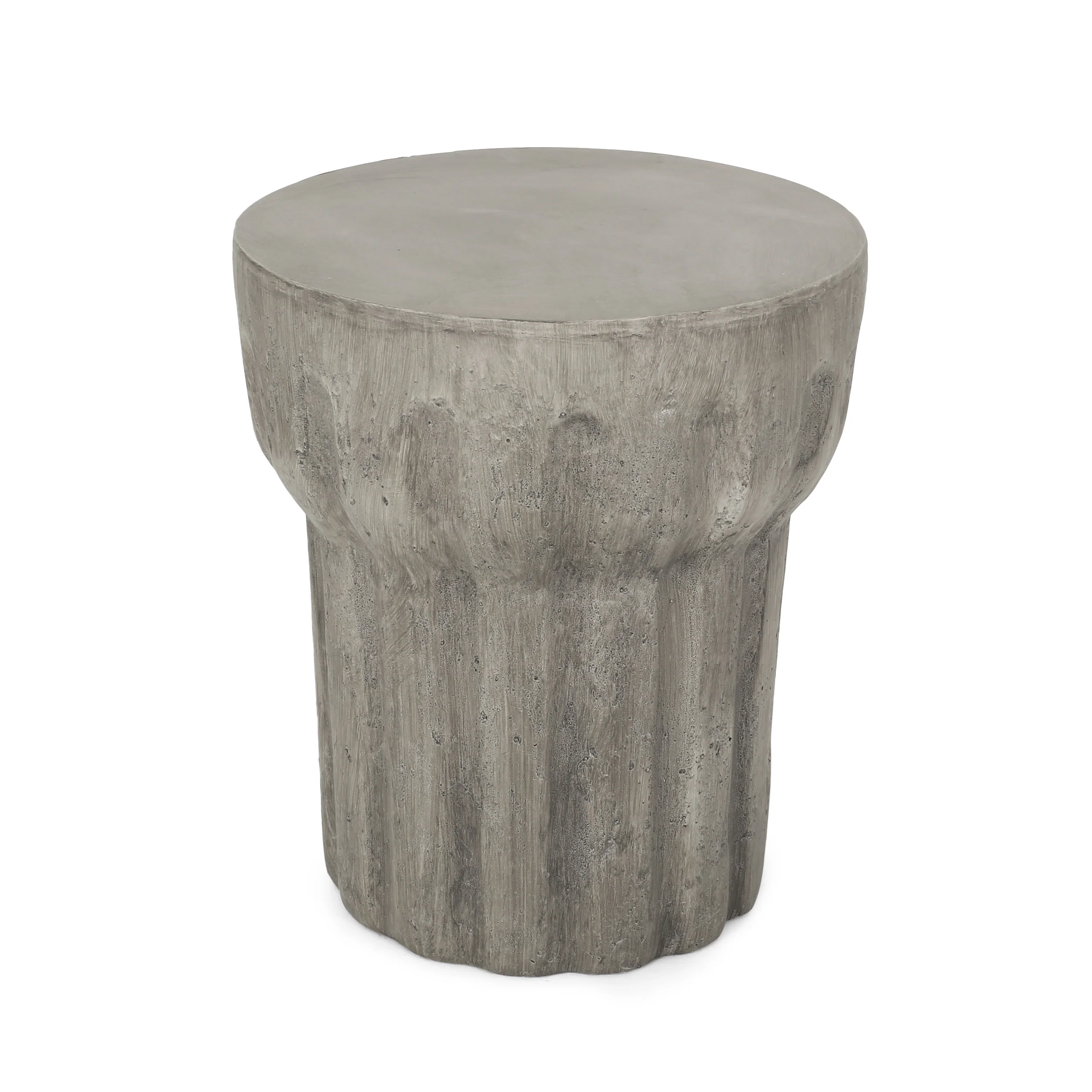 Carmello Outdoor Contemporary Lightweight Concrete Accent Side Table - furnishings