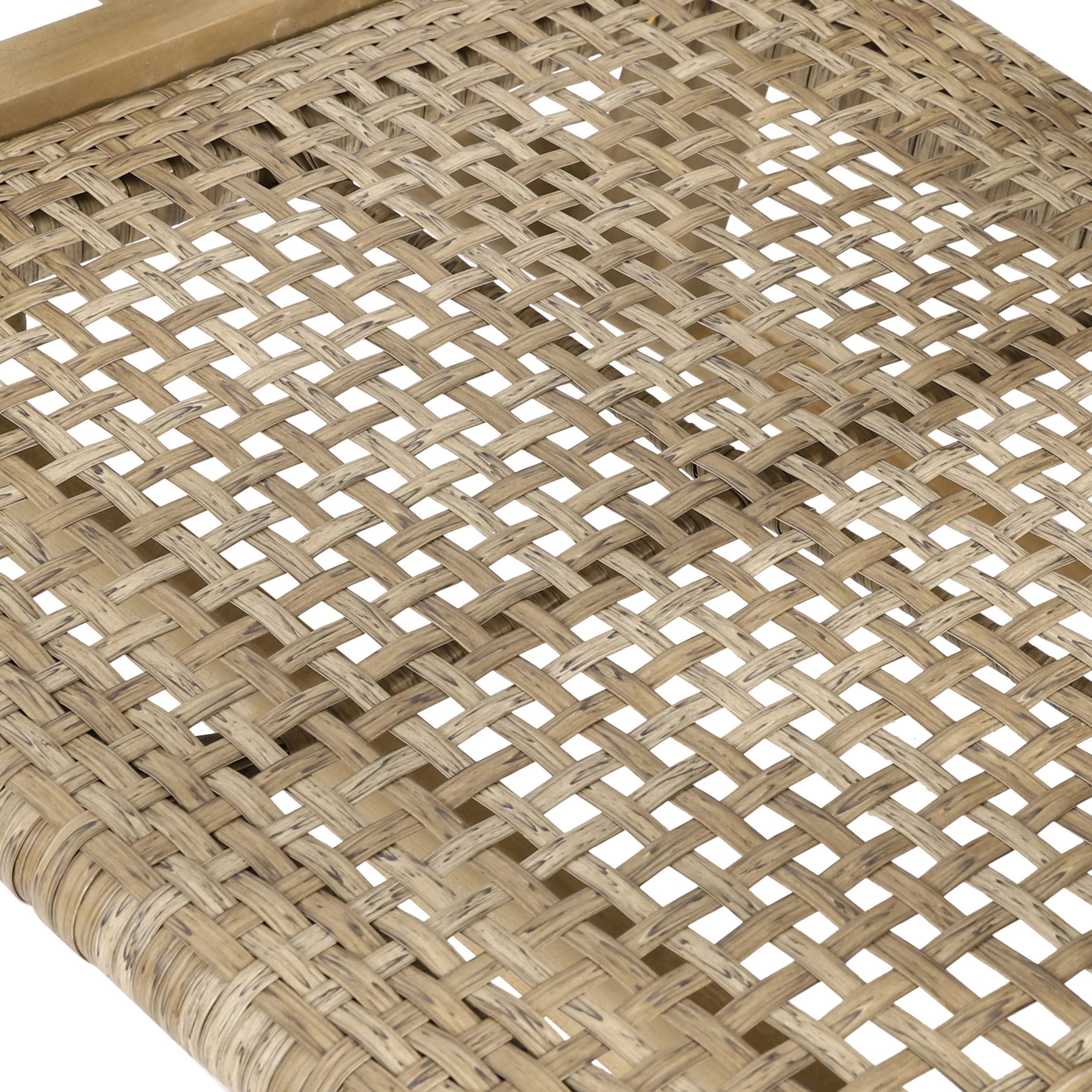 Inez Outdoor Wicker Club Chairs, Set of 2, Light Brown and Light Multibrown - furnishings