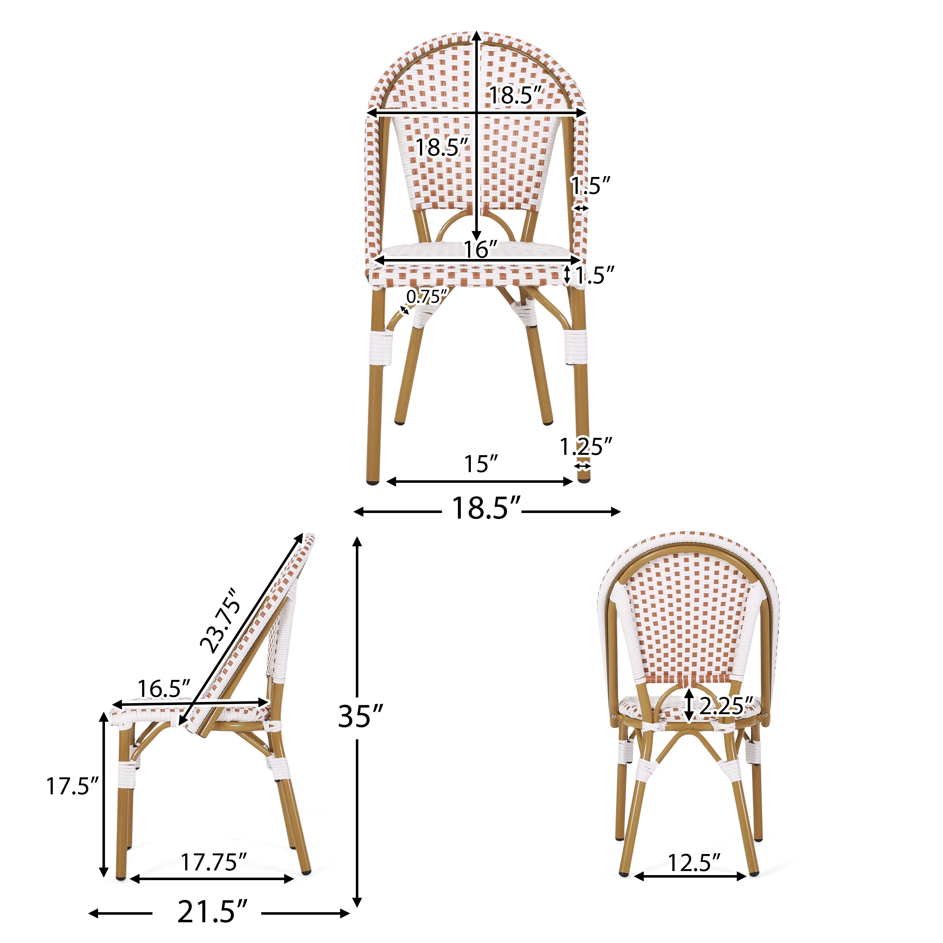 Brandy Outdoor French Bistro Chair, Set of 4 - furnishings