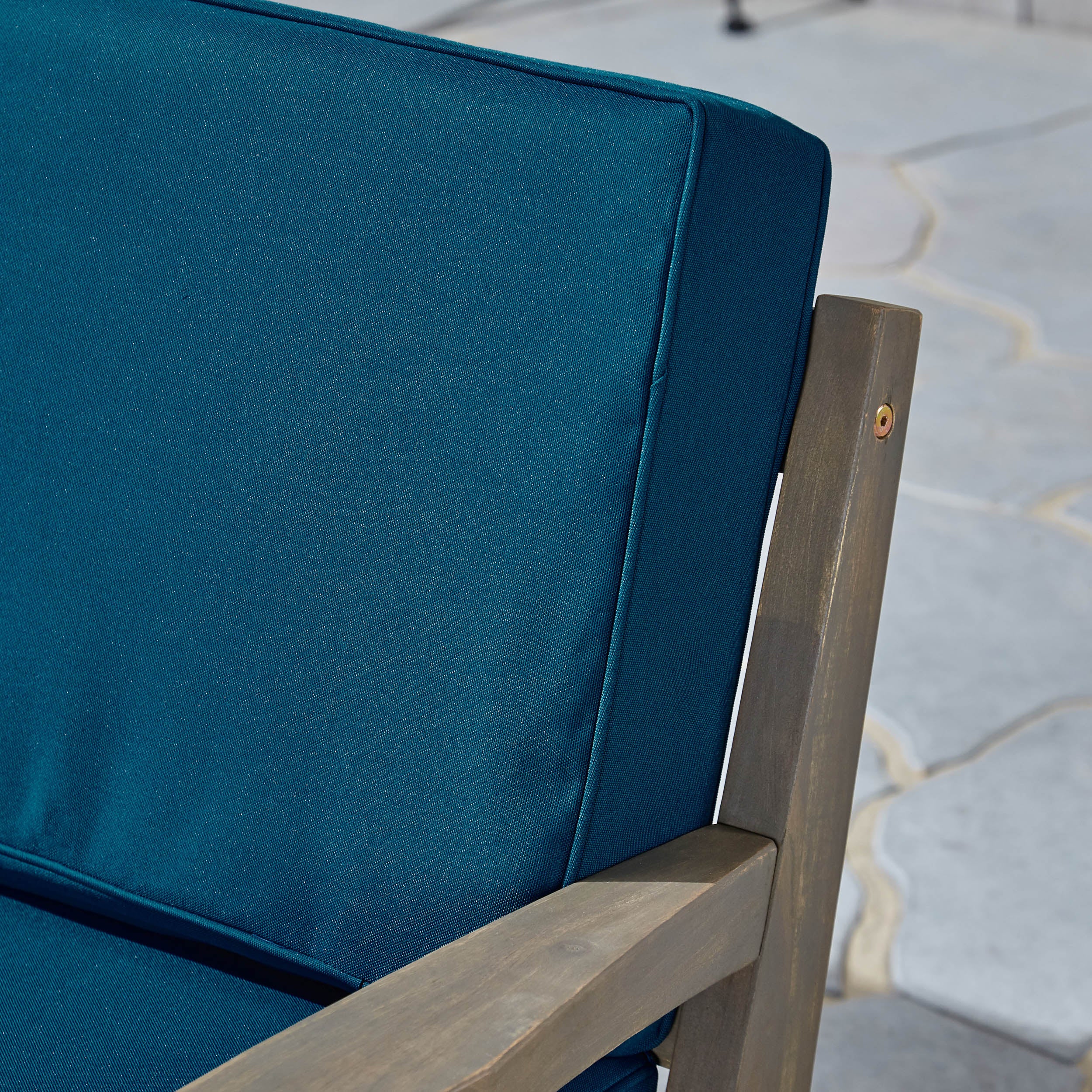 Parma Outdoor Acacia Wood Club Chairs with Cushions - furnishings