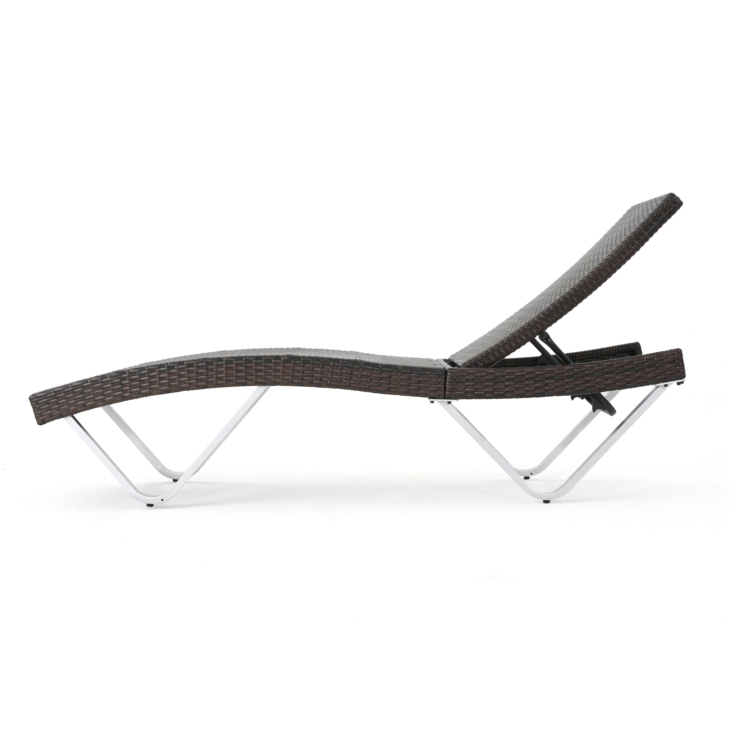 Manuela Outdoor Brown Wicker Aluminum Chaise Lounge Chair - furnishings