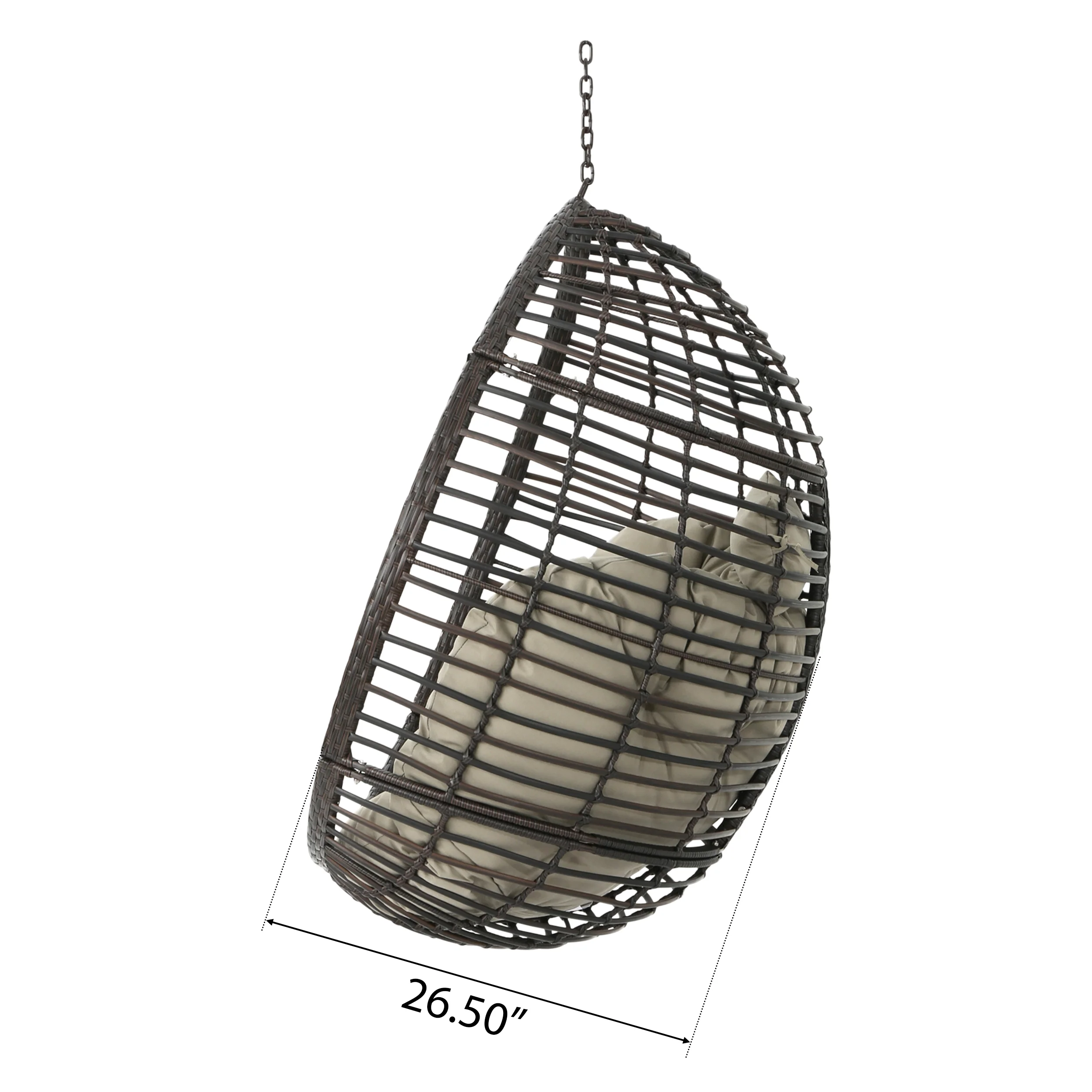 Leasa Outdoor Wicker Hanging Teardrop / Egg Chair - furnishings