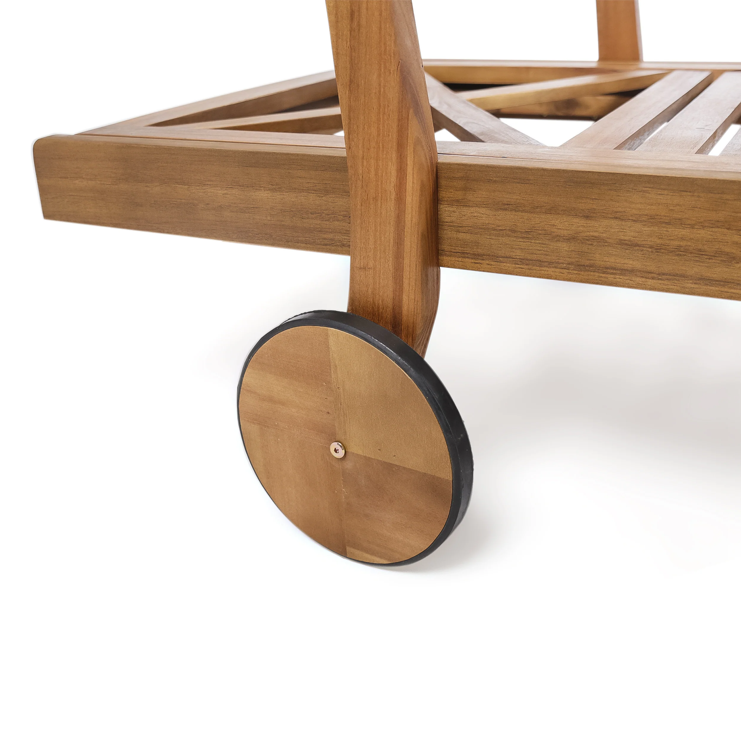 Thalia Outdoor Teak Finished Acacia Wood Chaise Lounge - furnishings