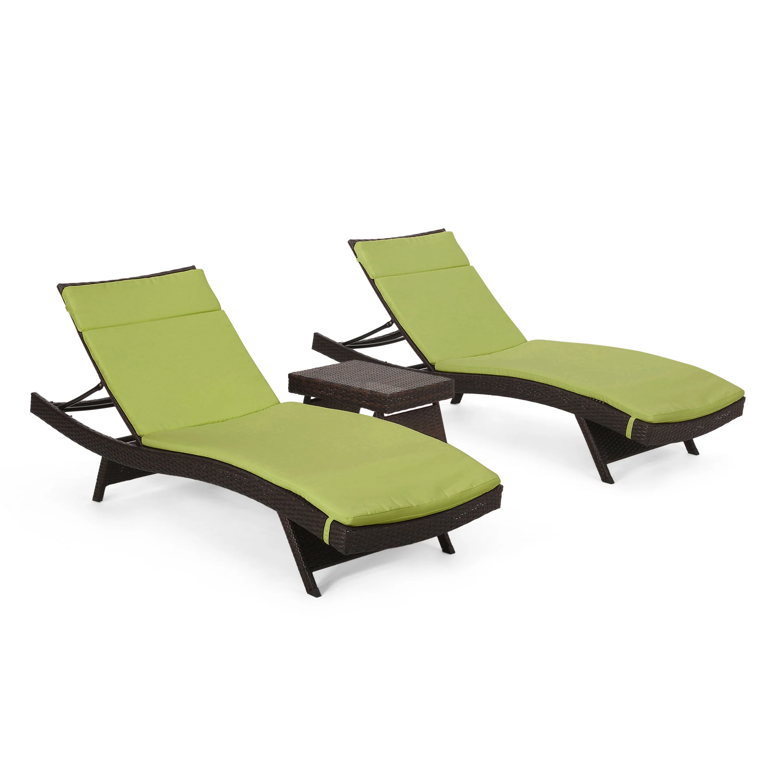 Lakeport Outdoor 3pc Adjustable Chaise Lounge Chair Set - furnishings