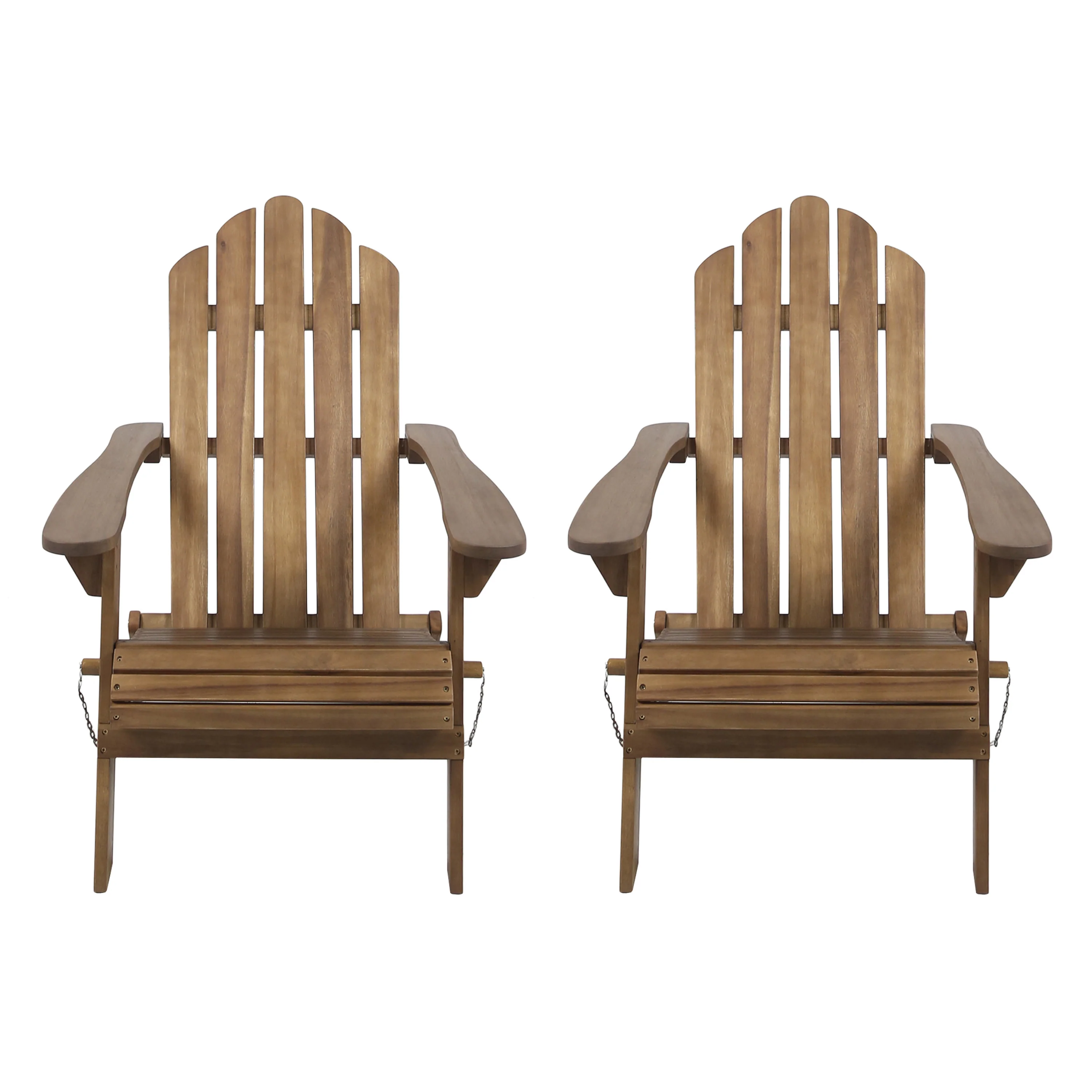 Cara Outdoor Acacia Wood Foldable Adirondack Chairs, Set of 2 - furnishings