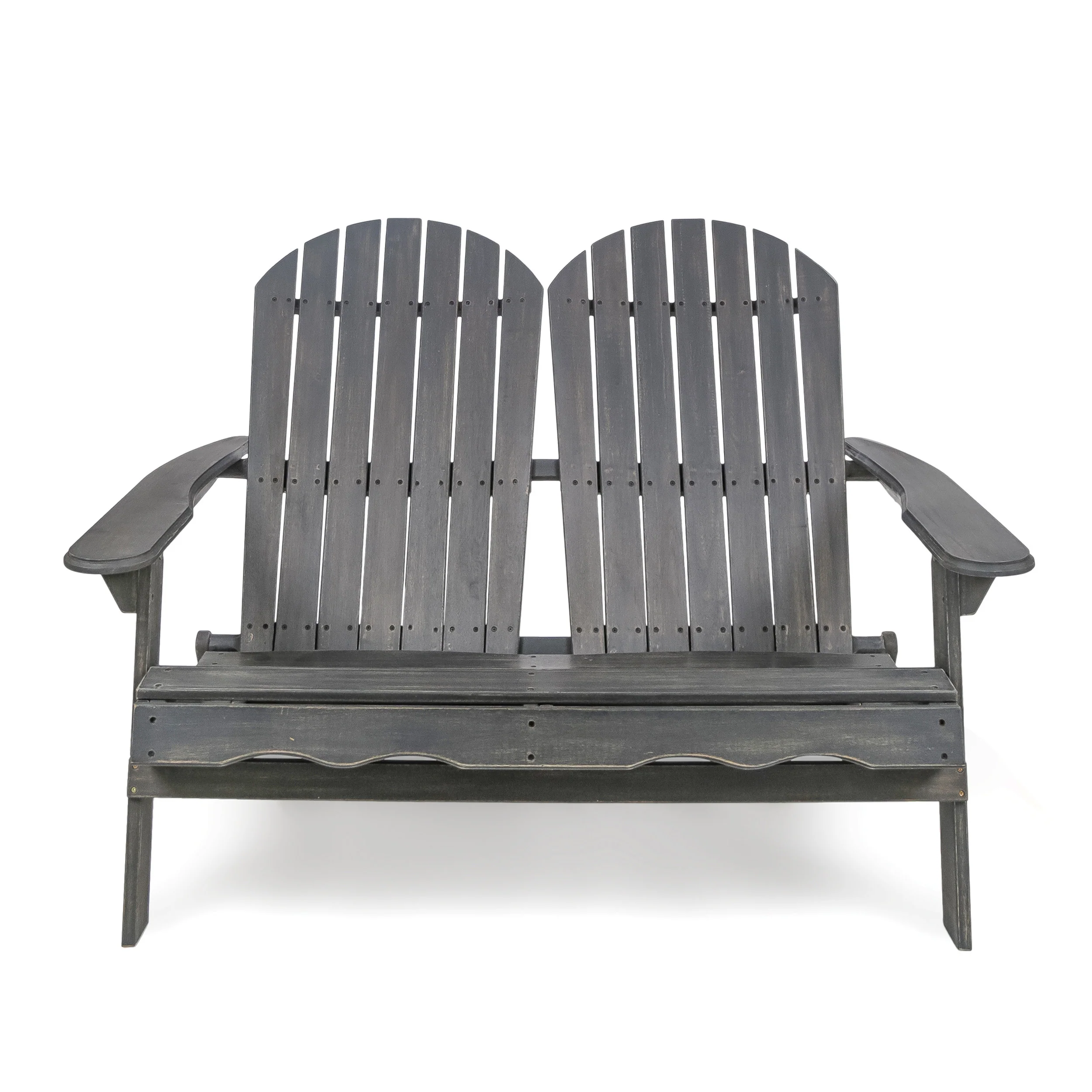 Vivian Outdoor Acacia Wood Adirondack Loveseat - furnishings