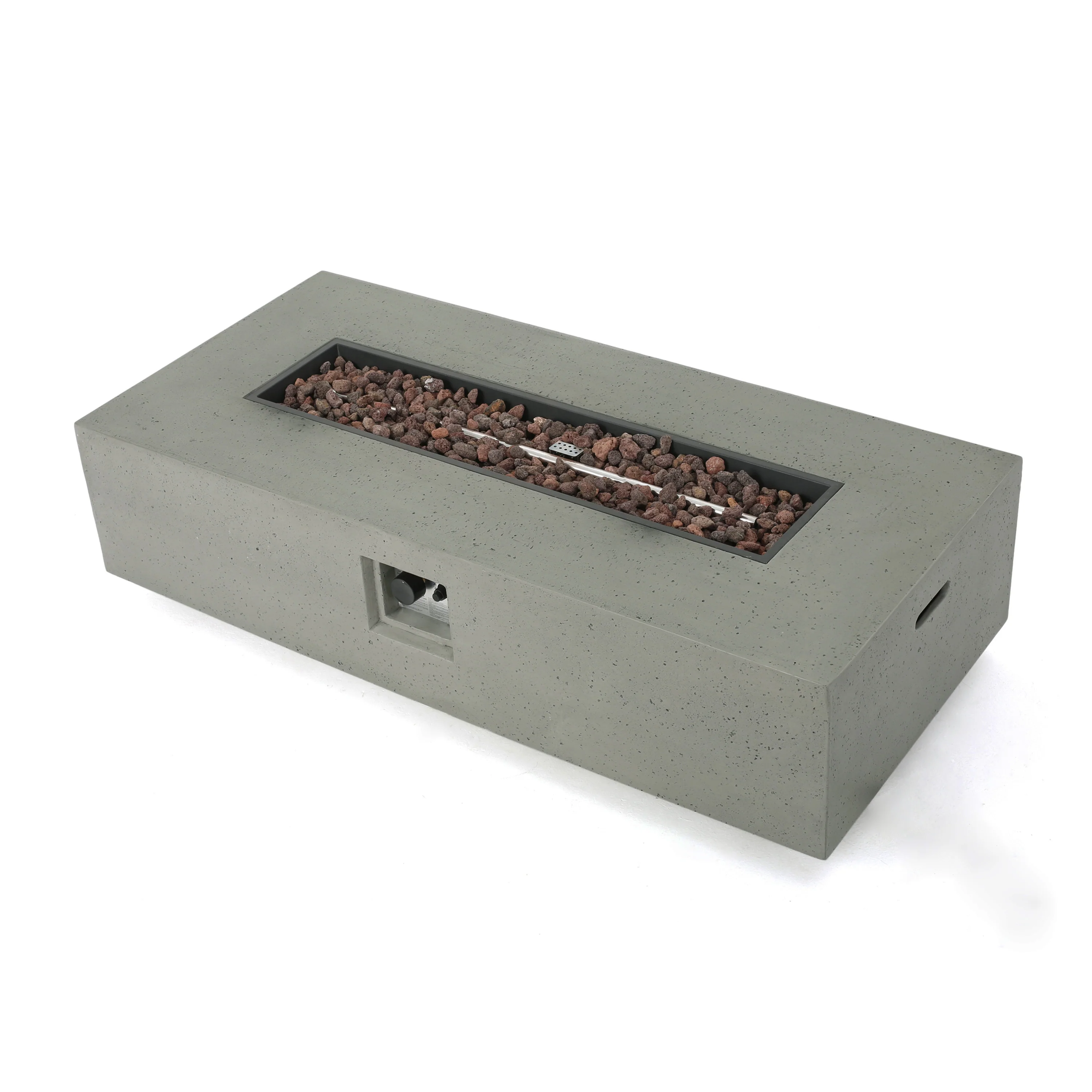 Booth Outdoor 4-Seater Aluminum Chat Set with Fire Pit and Tank Holder - furnishings