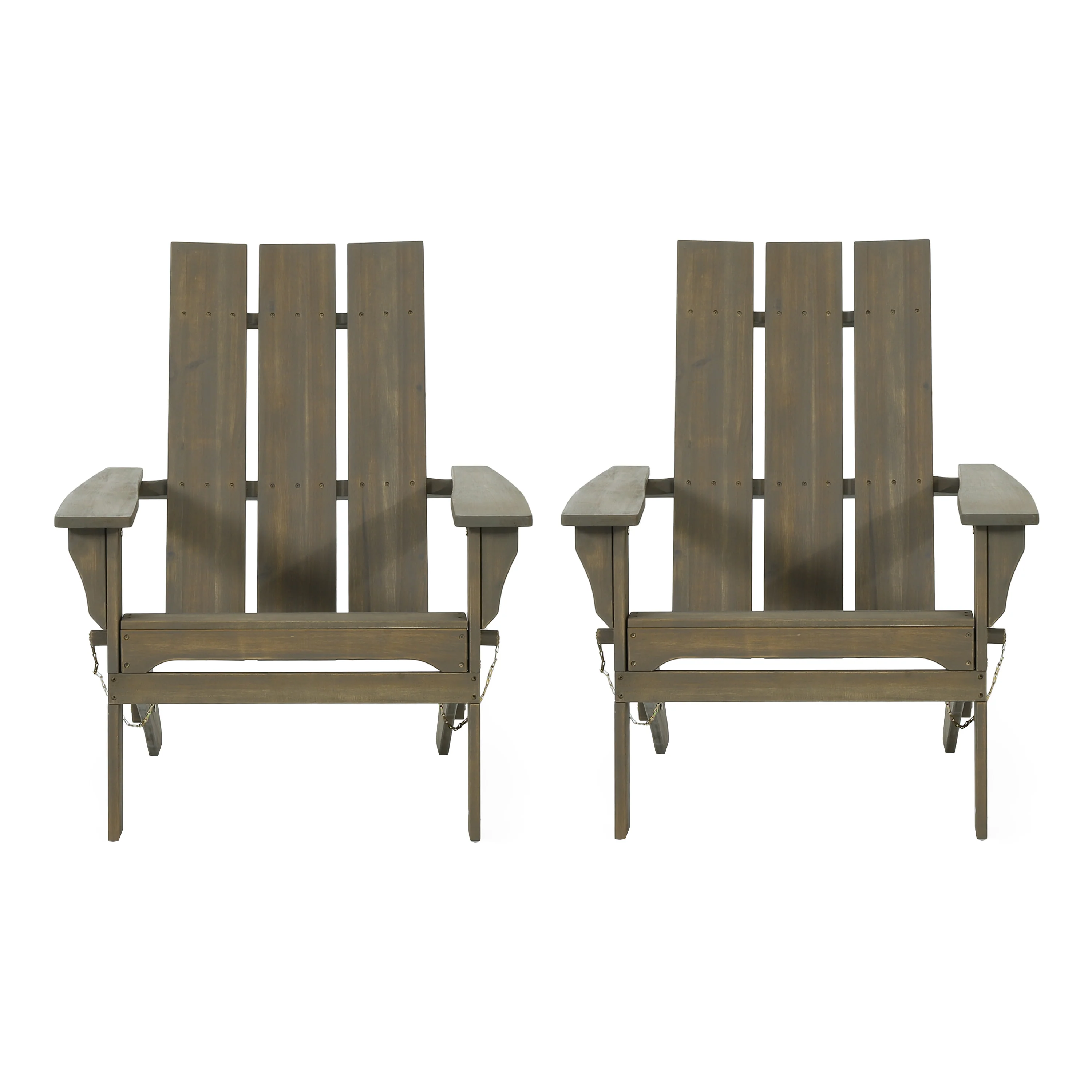 Gurekam Outdoor Acacia Wood Foldable Adirondack Chairs, Set of 2 - furnishings