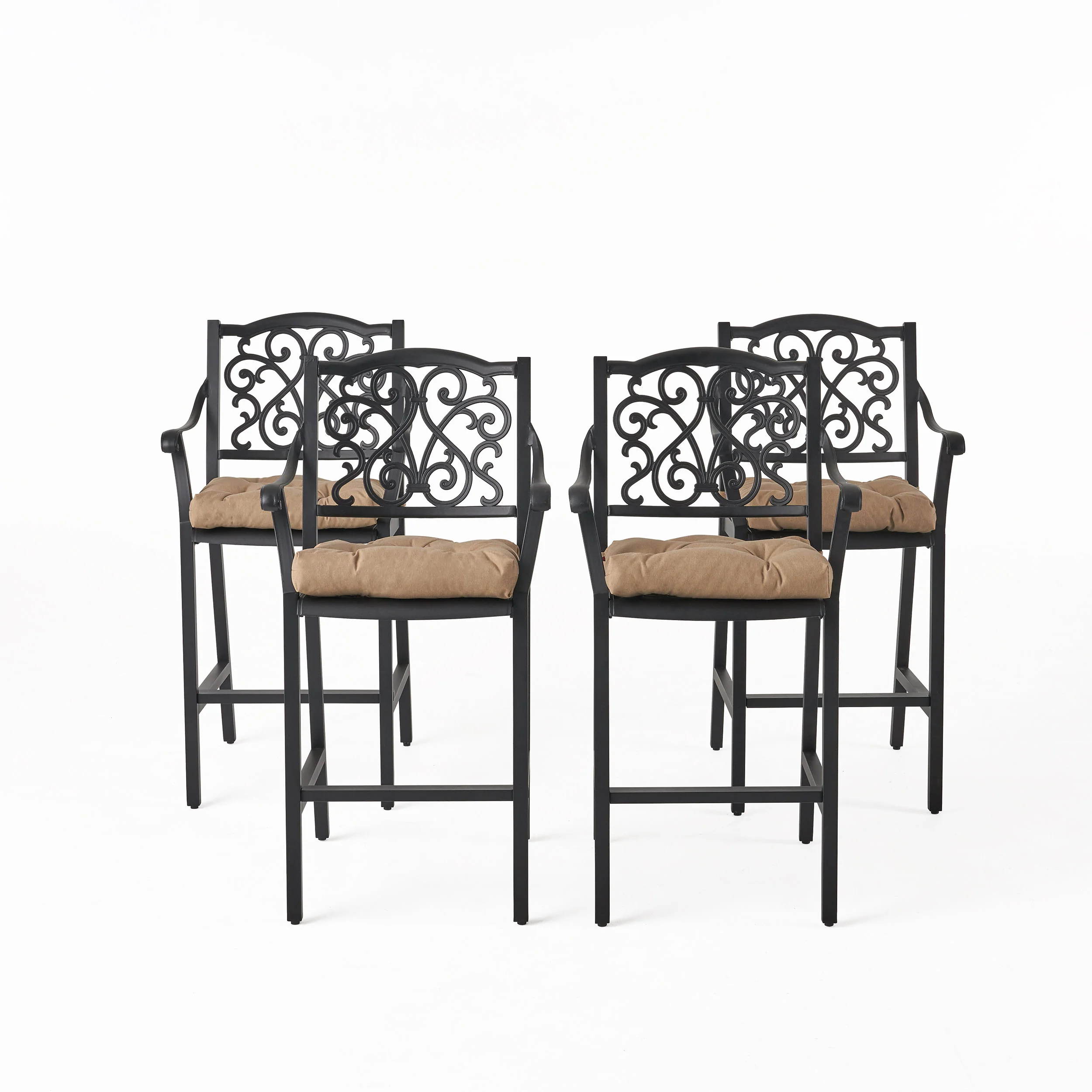 Prescott Outdoor Barstool with Cushion (Set of 4) - furnishings