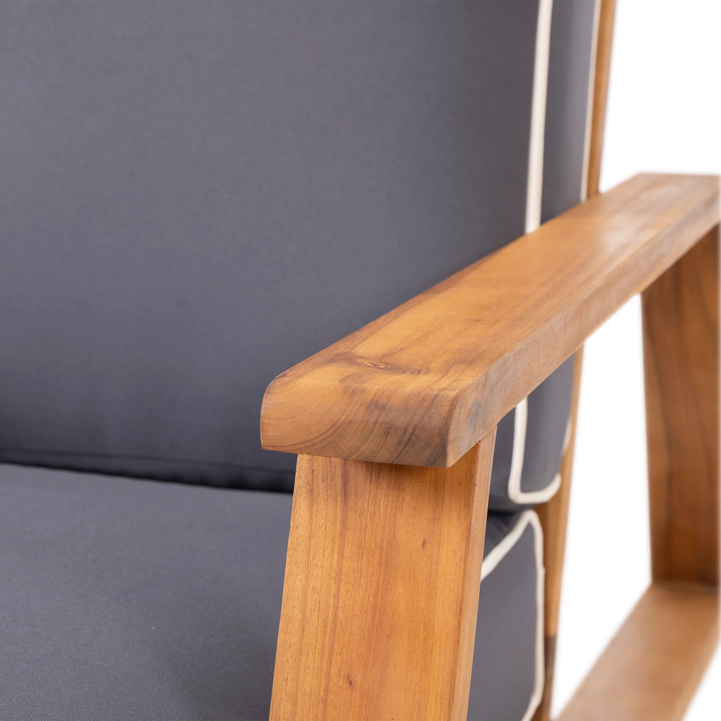 Youssef Outdoor Acacia Wood Club Chair with Cushion - furnishings