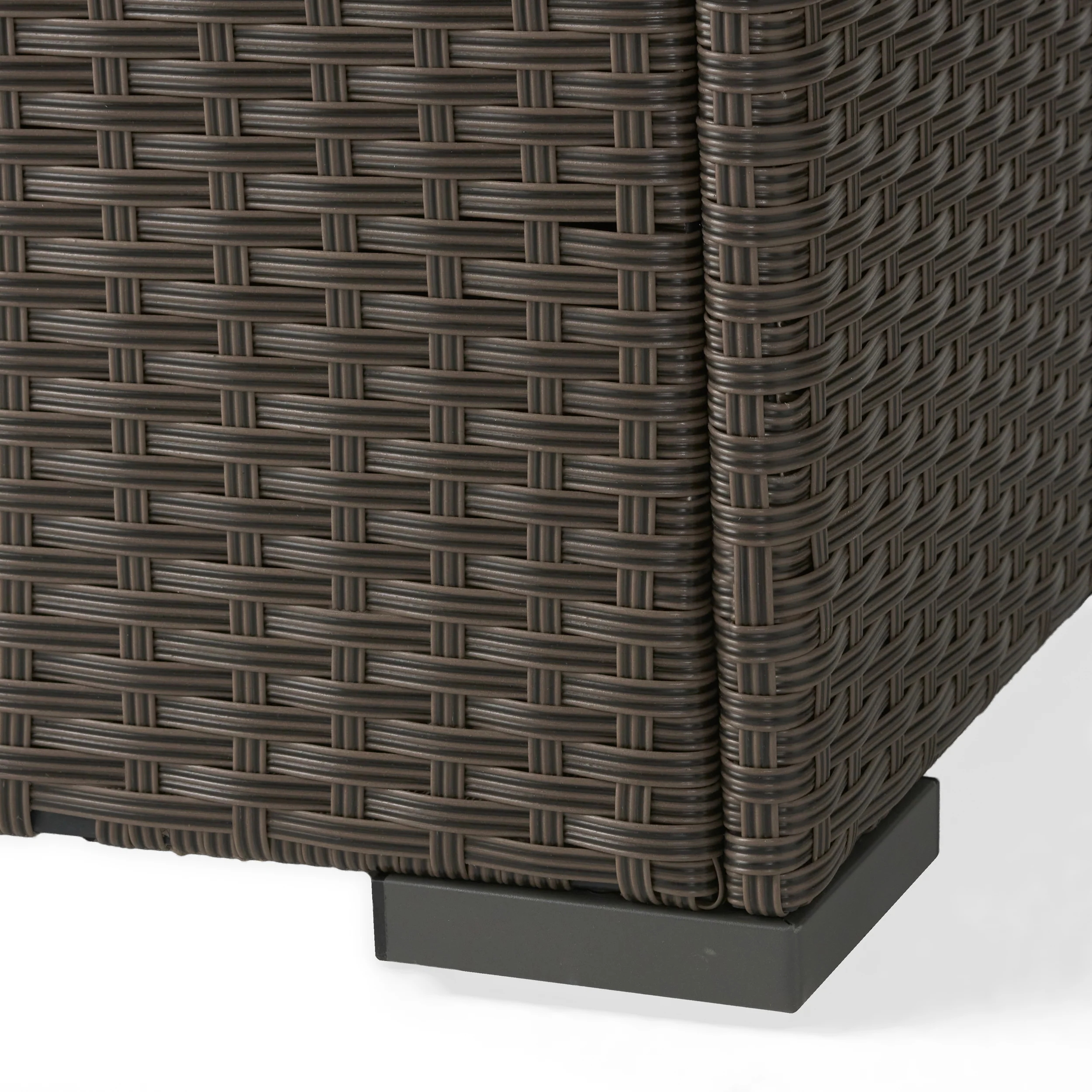 Germar Contemporary Outdoor Dark Brown Polyethylene Bar - furnishings