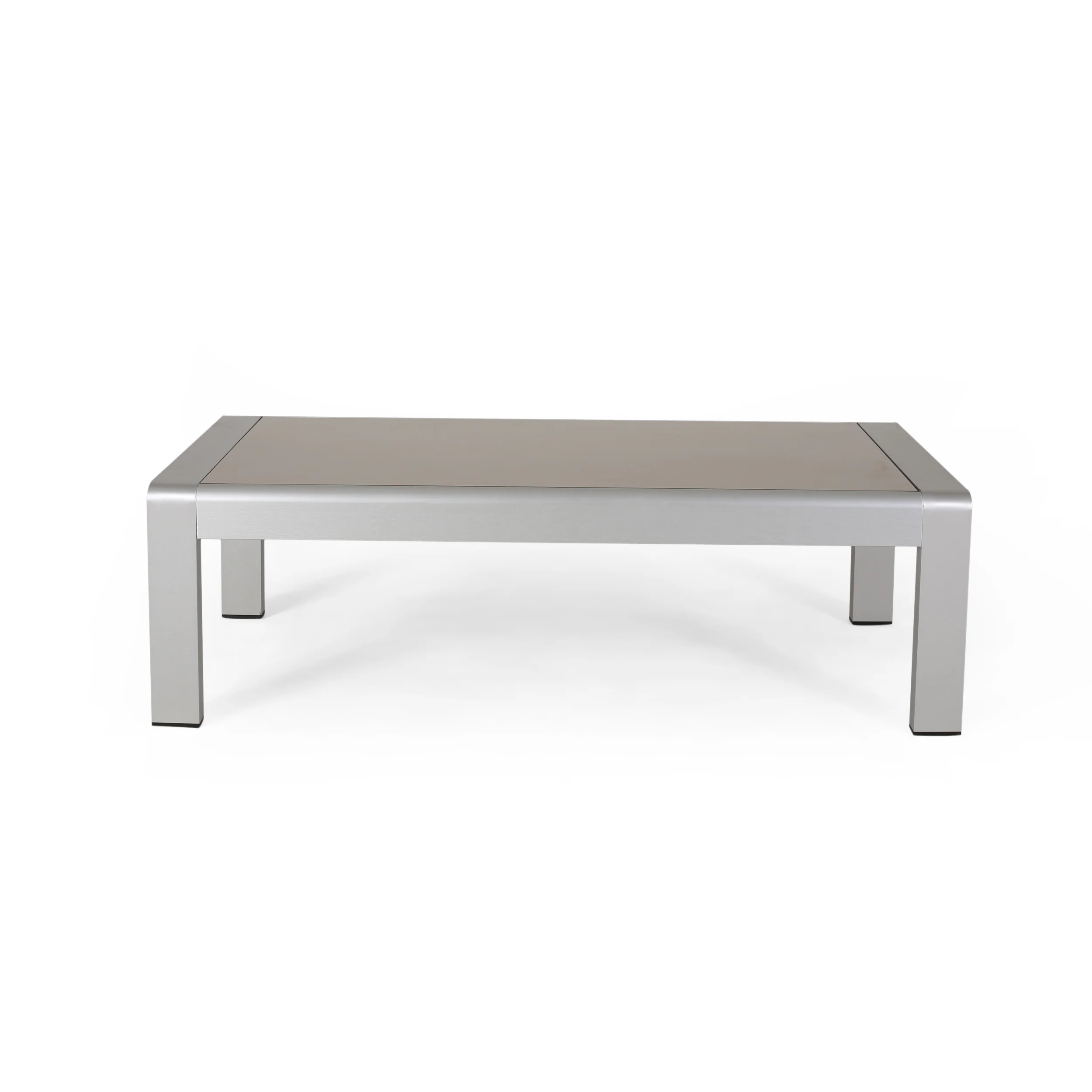 Laraine Outdoor Aluminum Club Chair and Coffee Table Set with Cushions - furnishings
