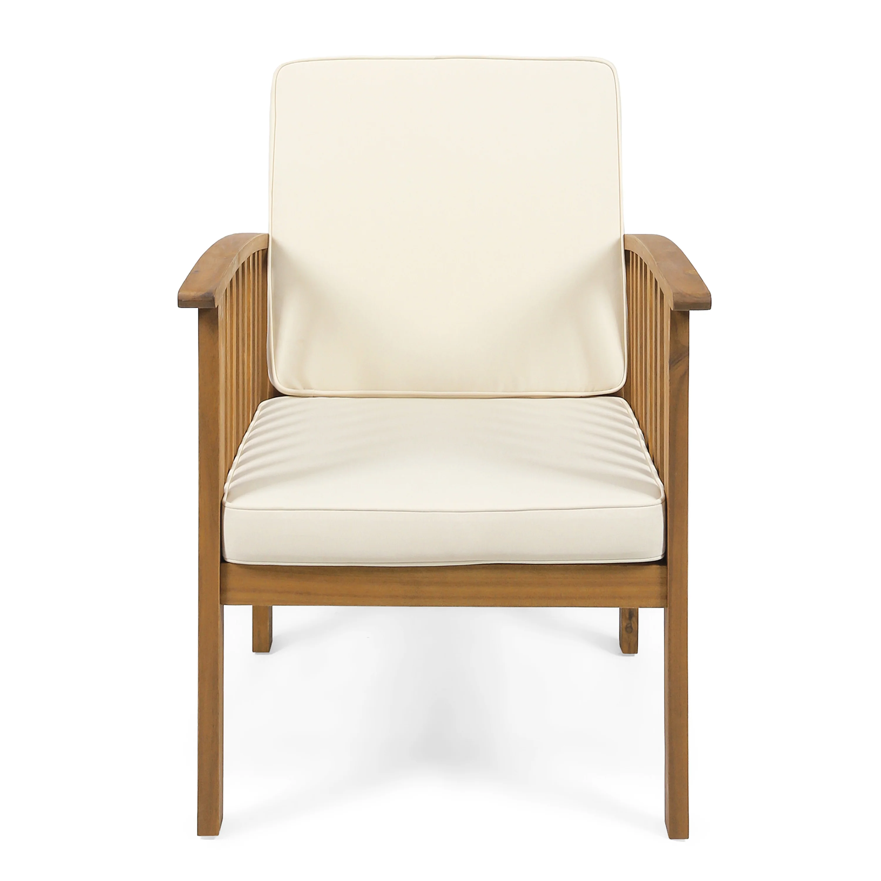 Ray Acacia Outdoor Acacia Wood Club Chairs w/ Cushions - furnishings