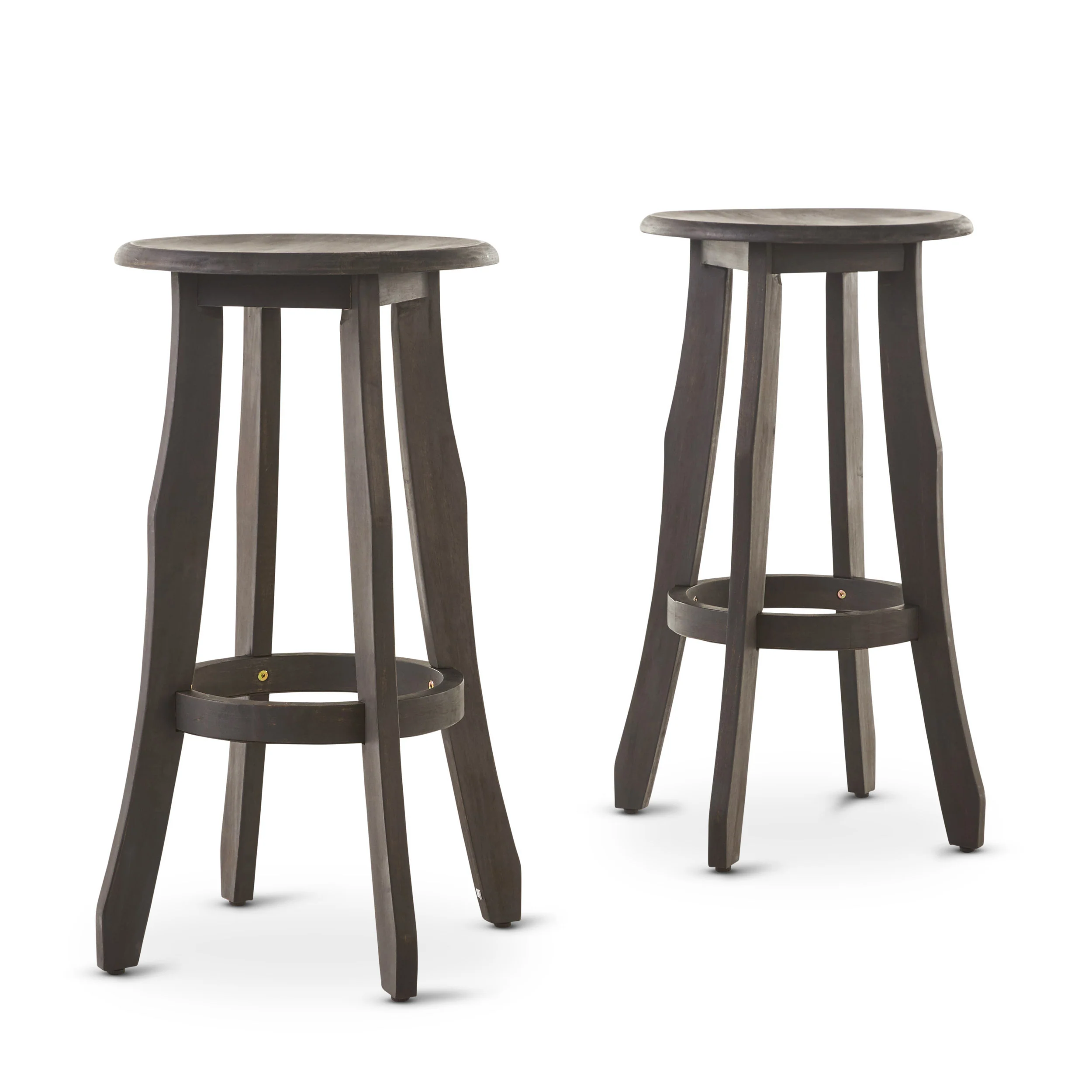 Primrose 30-Inch Outdoor Dark Grey Finished Acacia Wood Barstools - furnishings