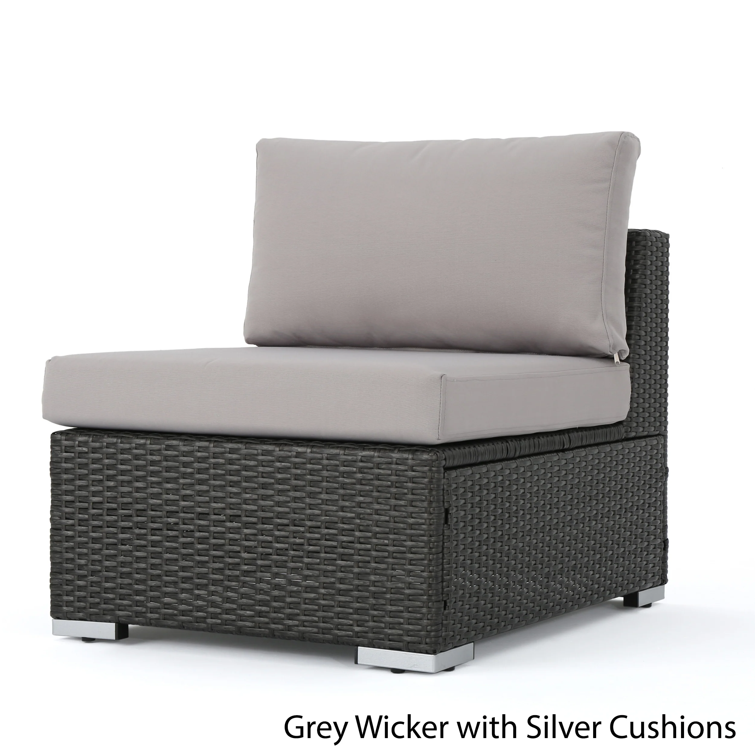 Francisco Outdoor Wicker Sectional Sofa Seat w/ Cushions - furnishings