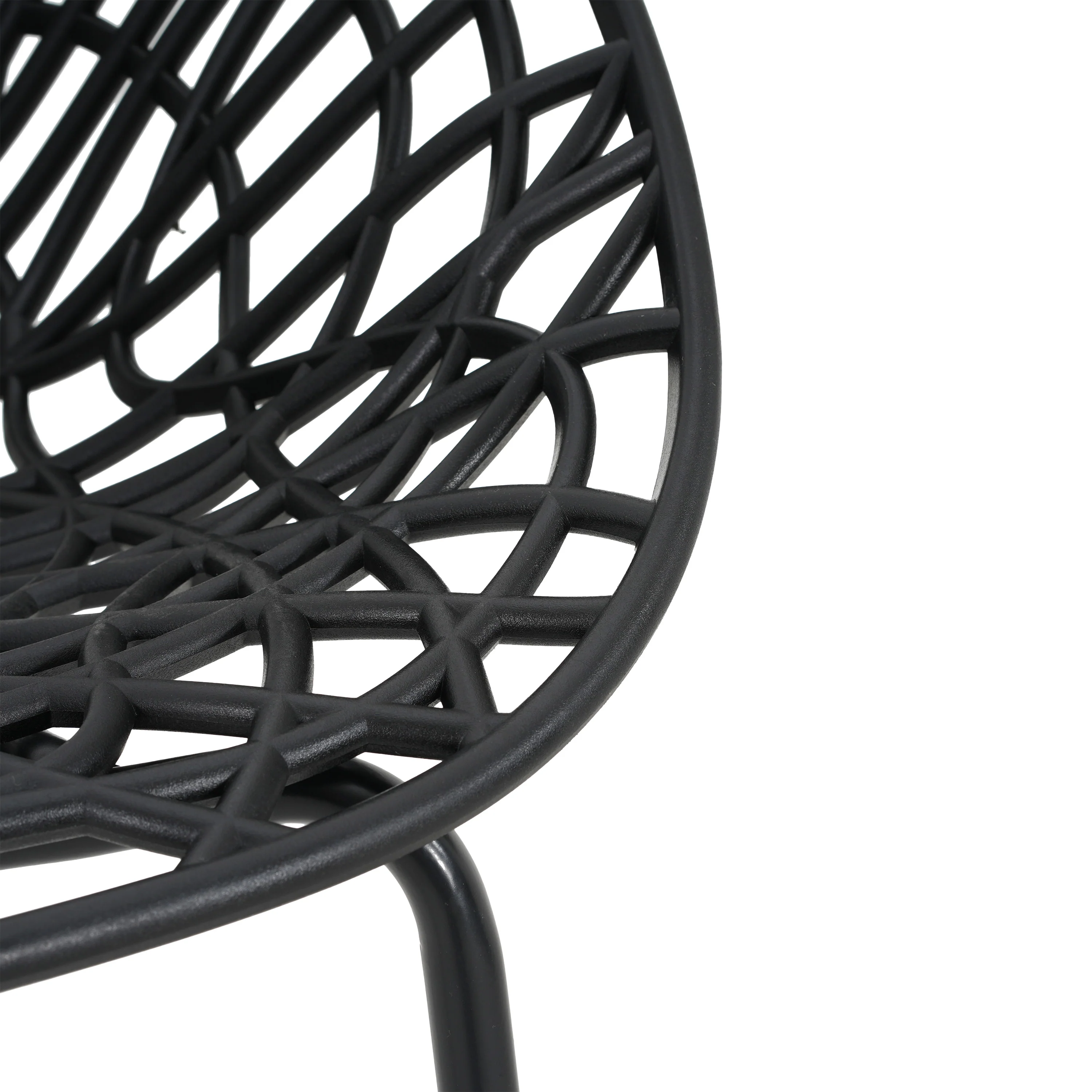 Dahliae Outdoor Patio Dining Chairs, Iron & Plastic, Set of 2 - furnishings