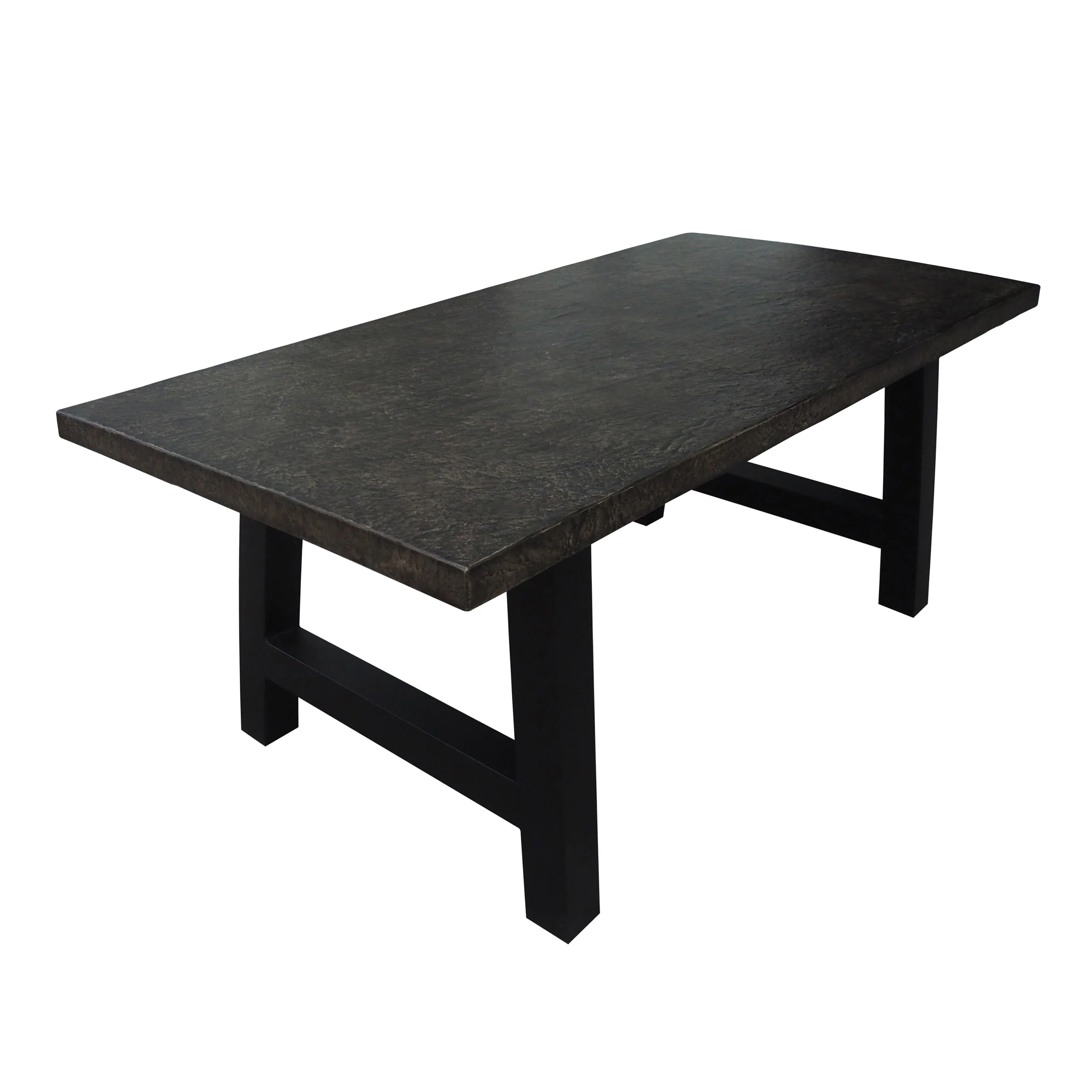 Doris Outdoor Brown Stone Finish Light Weight Concrete Dining Table - furnishings
