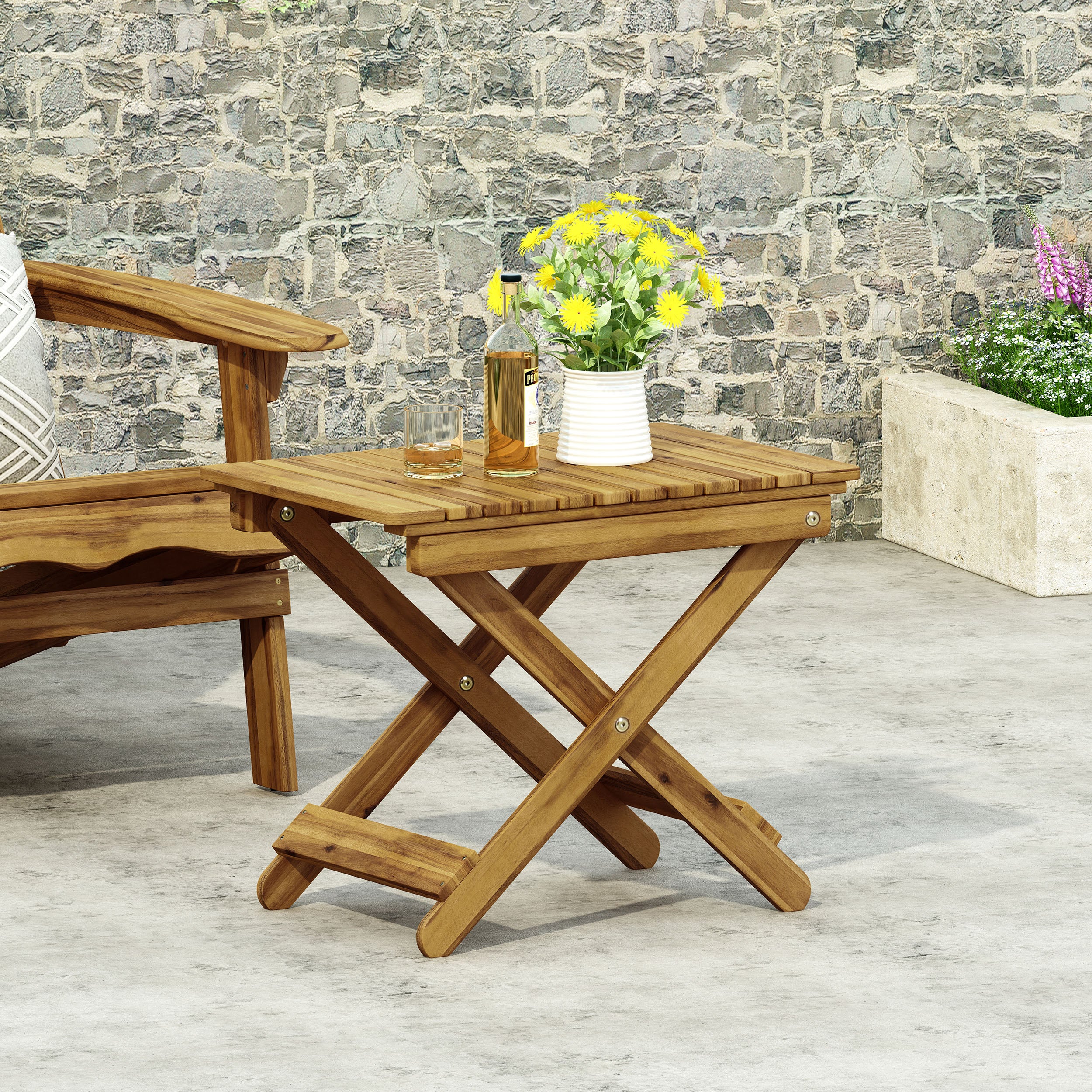 Reed Outdoor Folding Side Table - furnishings