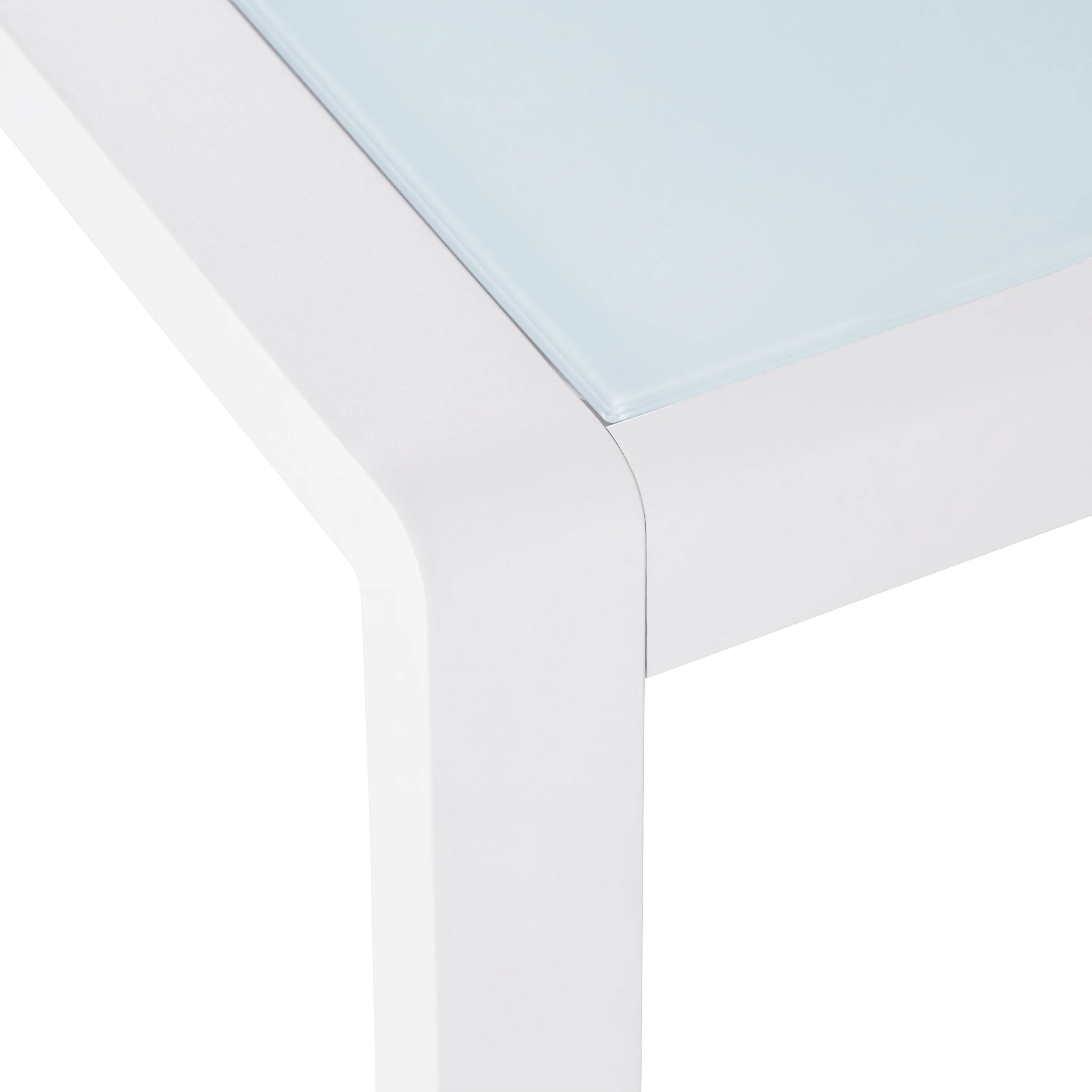 Giovanna Coral Outdoor Aluminum Side Table with Glass Top - furnishings