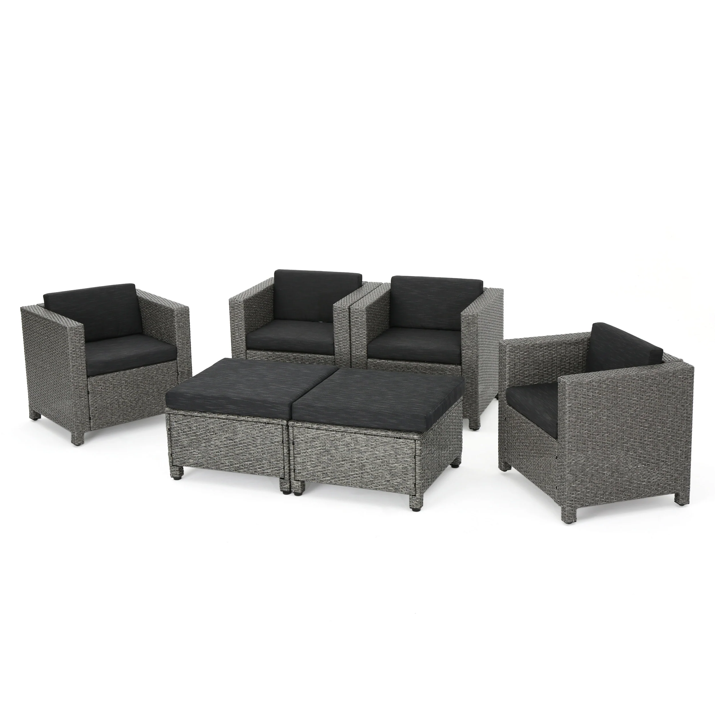 Venice 4-6-Seater Outdoor Wicket Chat Set - furnishings