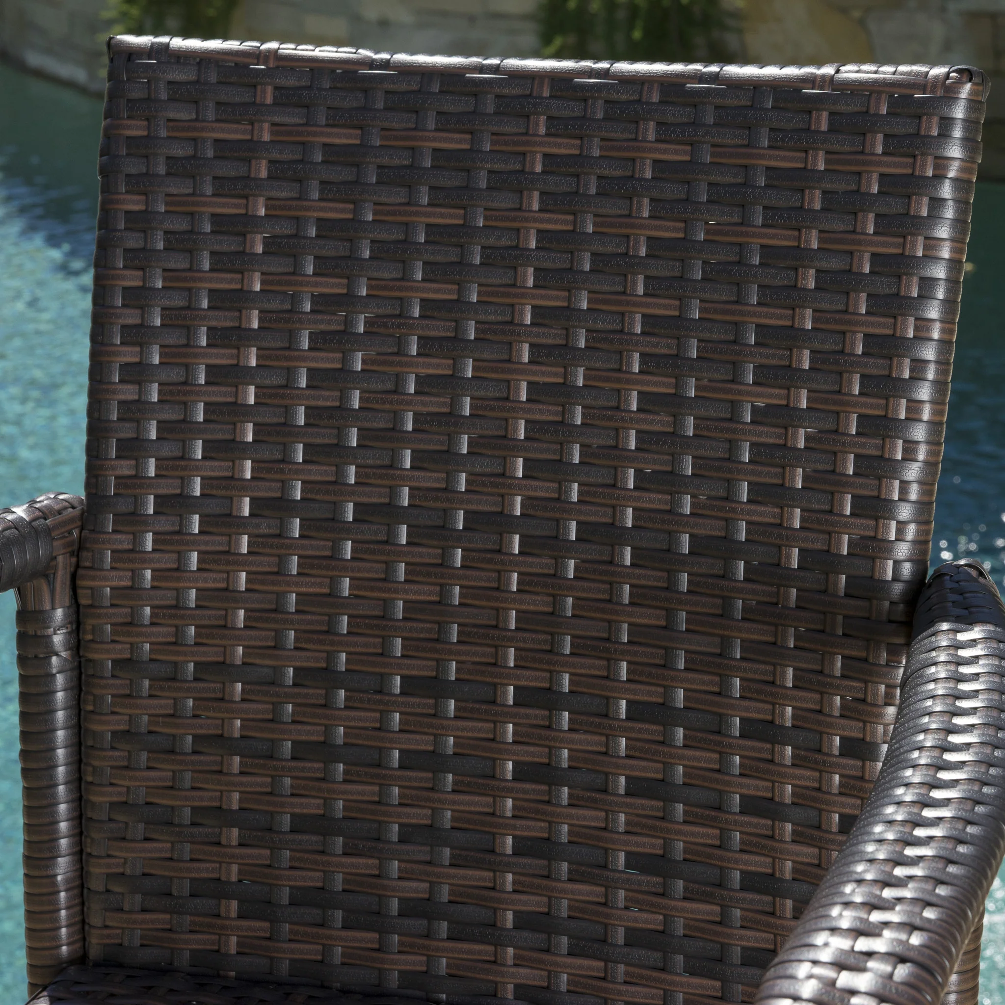 Stewart 30-Inch Outdoor Brown Wicker Barstool (Set of 4) - furnishings