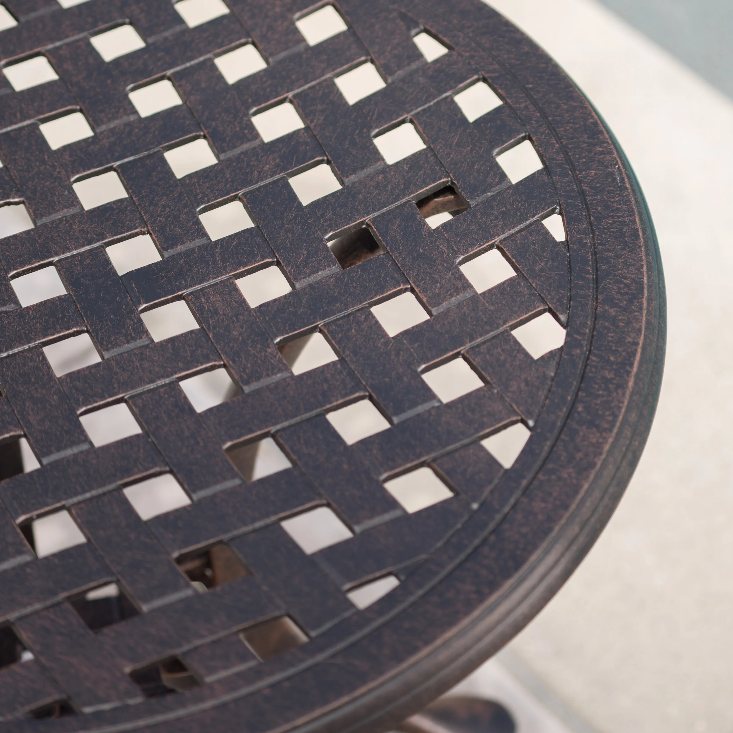 Louis Outdoor 19-inch Bronze Finished Cast Aluminum Side Table - furnishings
