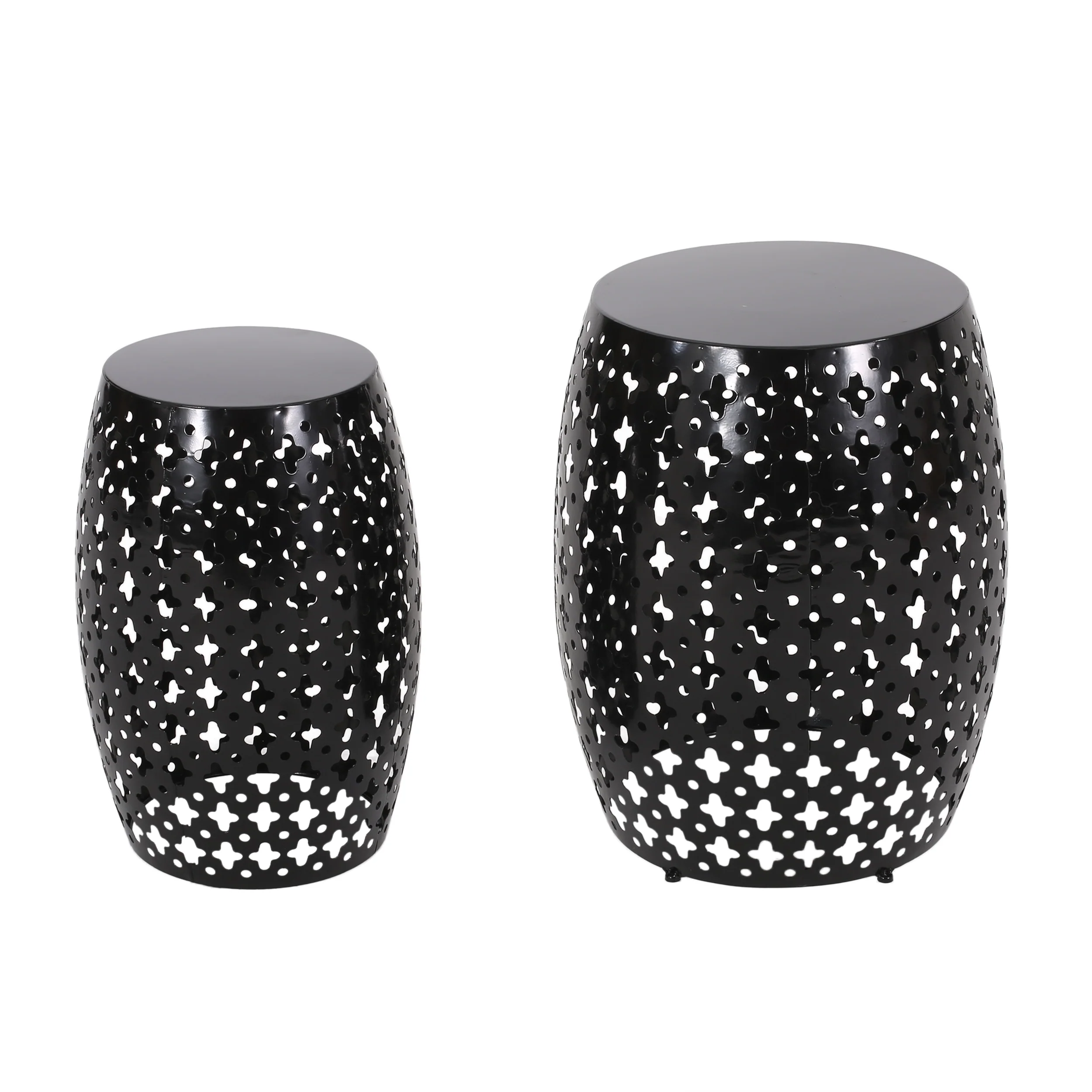 Wichita Outdoor Metal Side Tables, Set of 2 - furnishings
