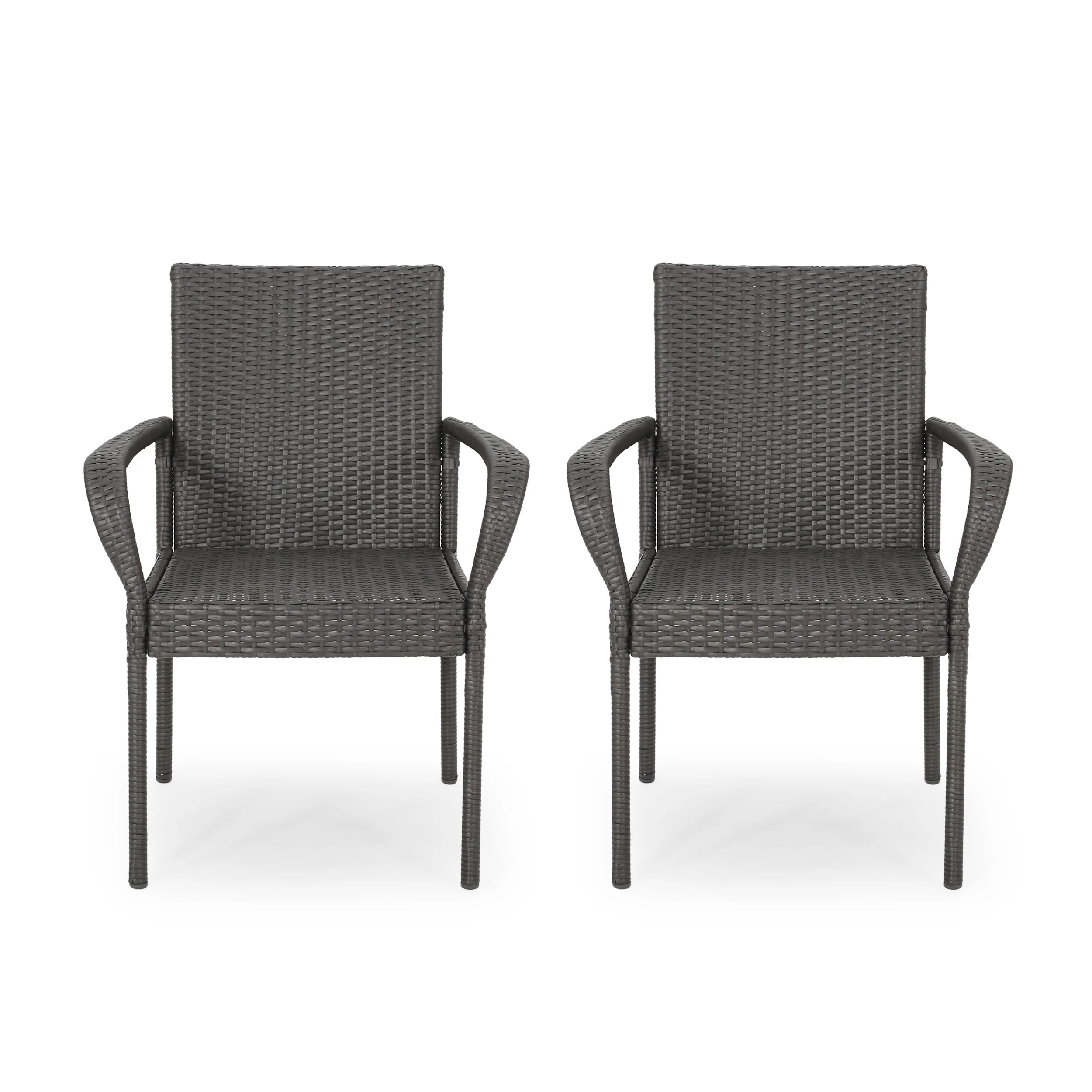 Bannon Outdoor Contemporary Wicker Dining Chair (Set of 2) - furnishings