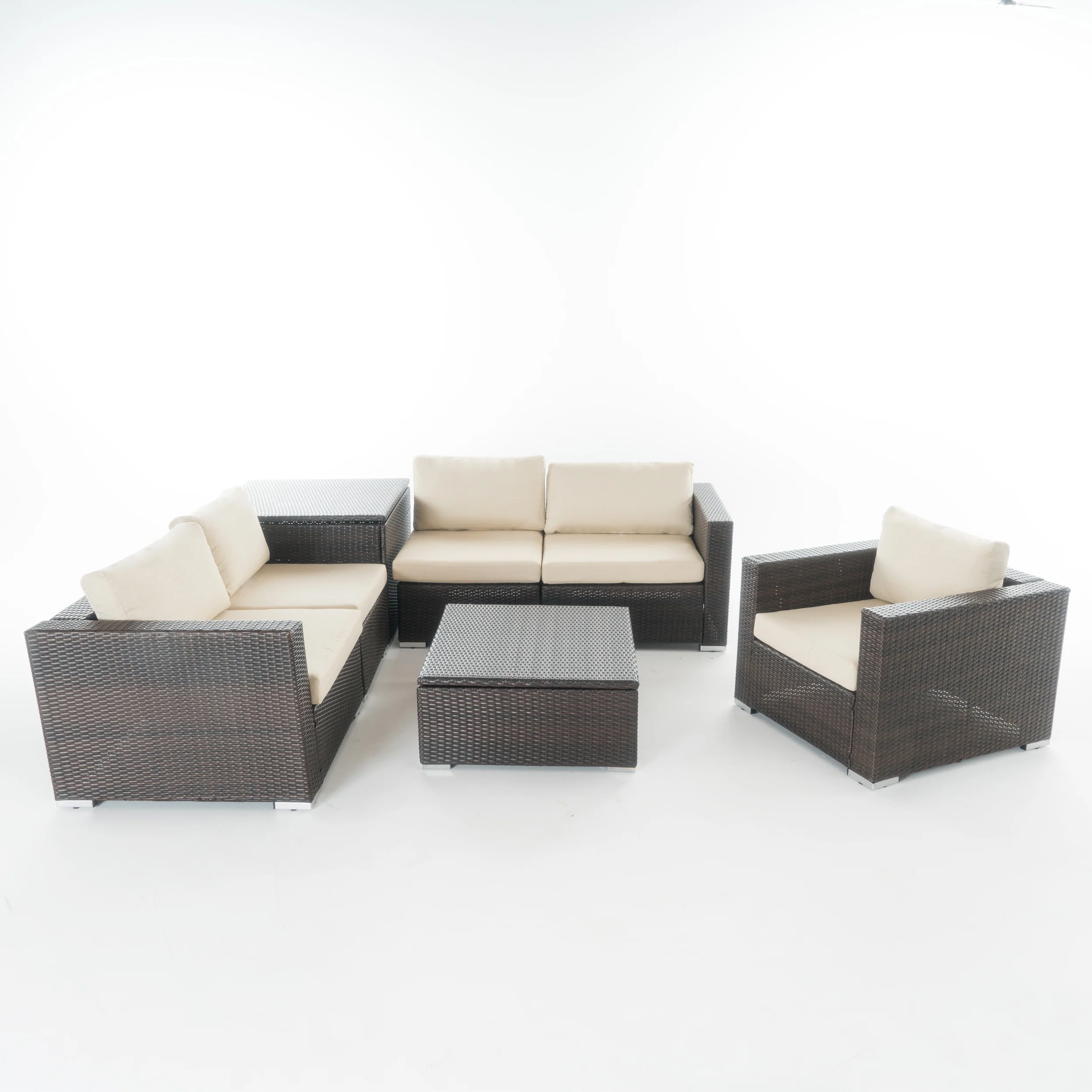 Francisco 7pc Outdoor Sectional Sofa Set w/ Cushions - furnishings