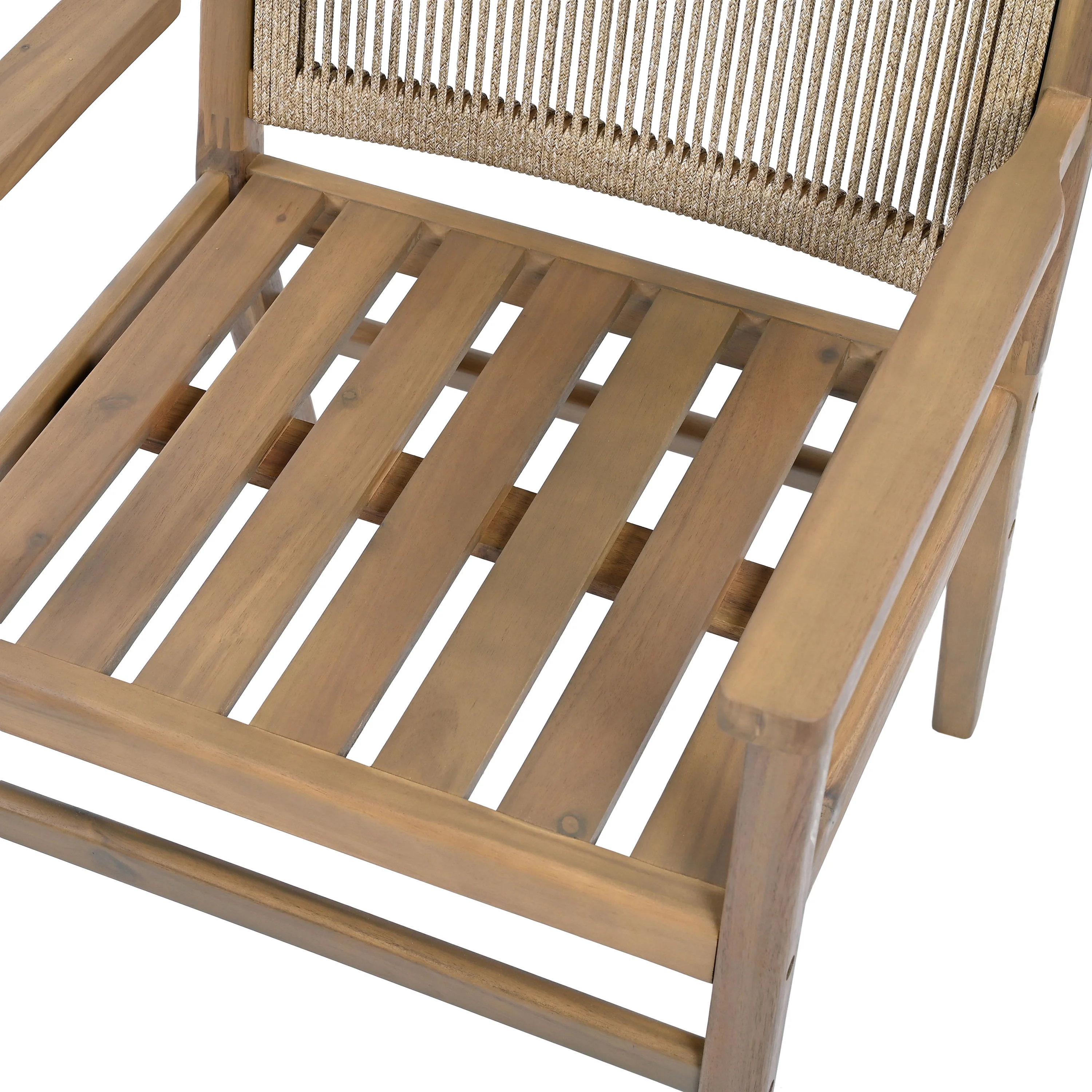 Daphne Outdoor Patio Dining Chairs with Rope Weave Back ,Cushioned, Set of 2 - furnishings