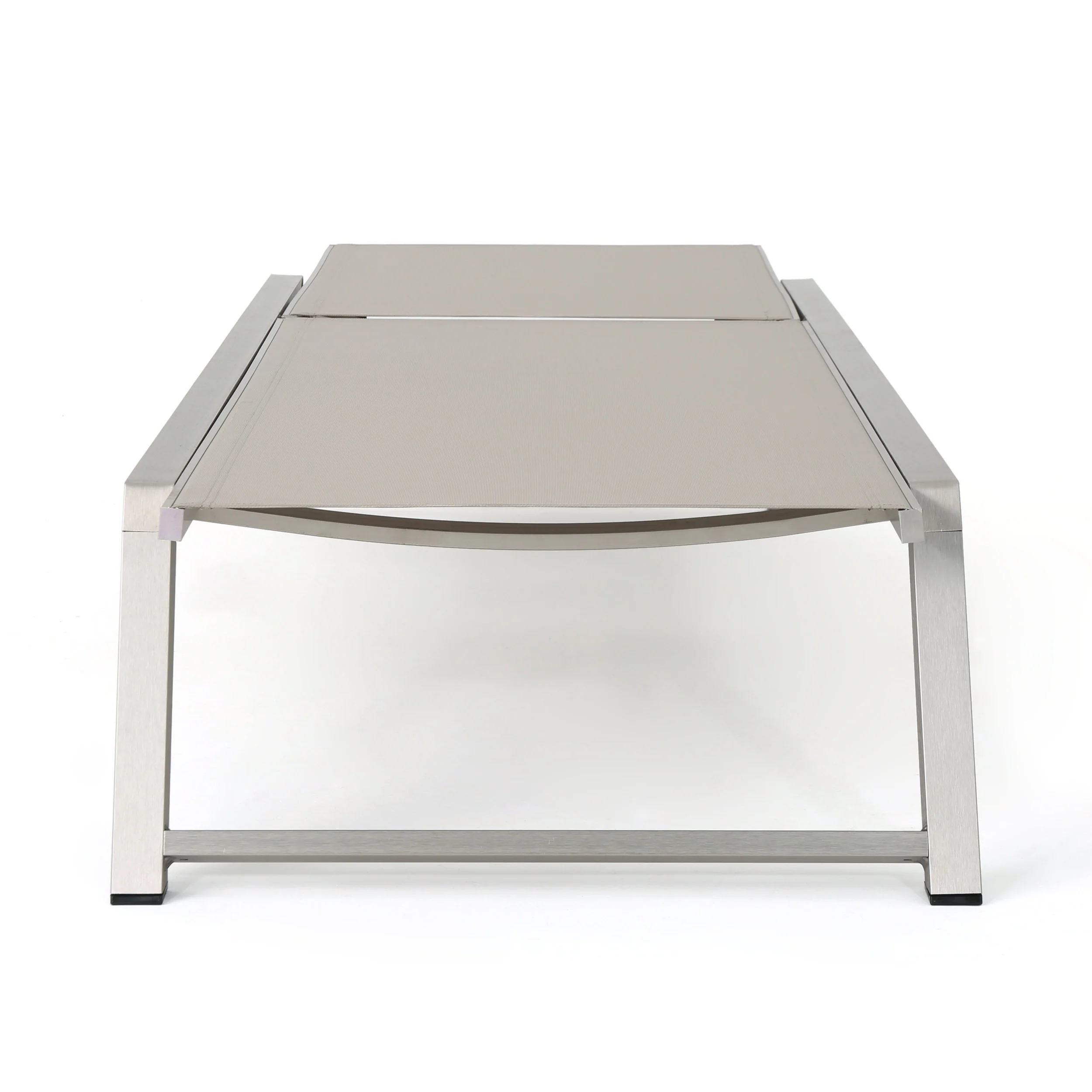 Santa Monica Outdoor Gray Mesh Chaise Lounge with Grey Finished Aluminum Frame - furnishings