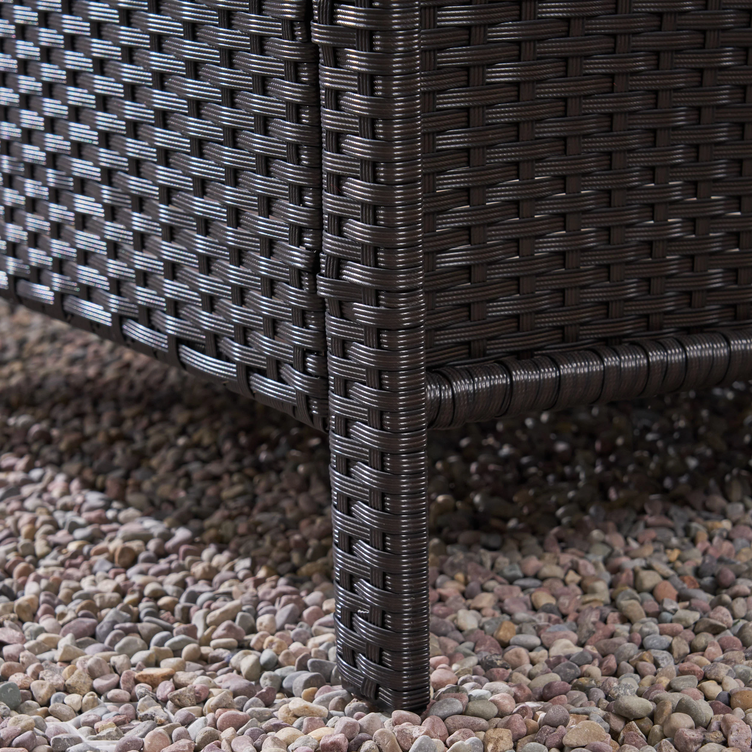 Laiah Outdoor 4 Piece Wicker Club Chair Chat Set with Stone Finished Fire Pit - furnishings