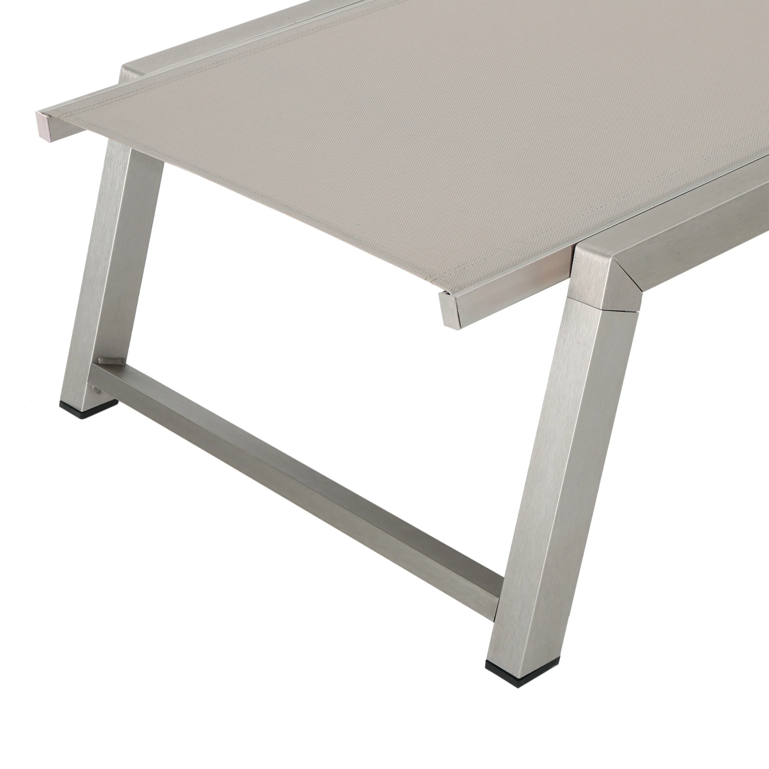 Santa Monica Outdoor Gray Mesh Chaise Lounge with Grey Finished Aluminum Frame - furnishings