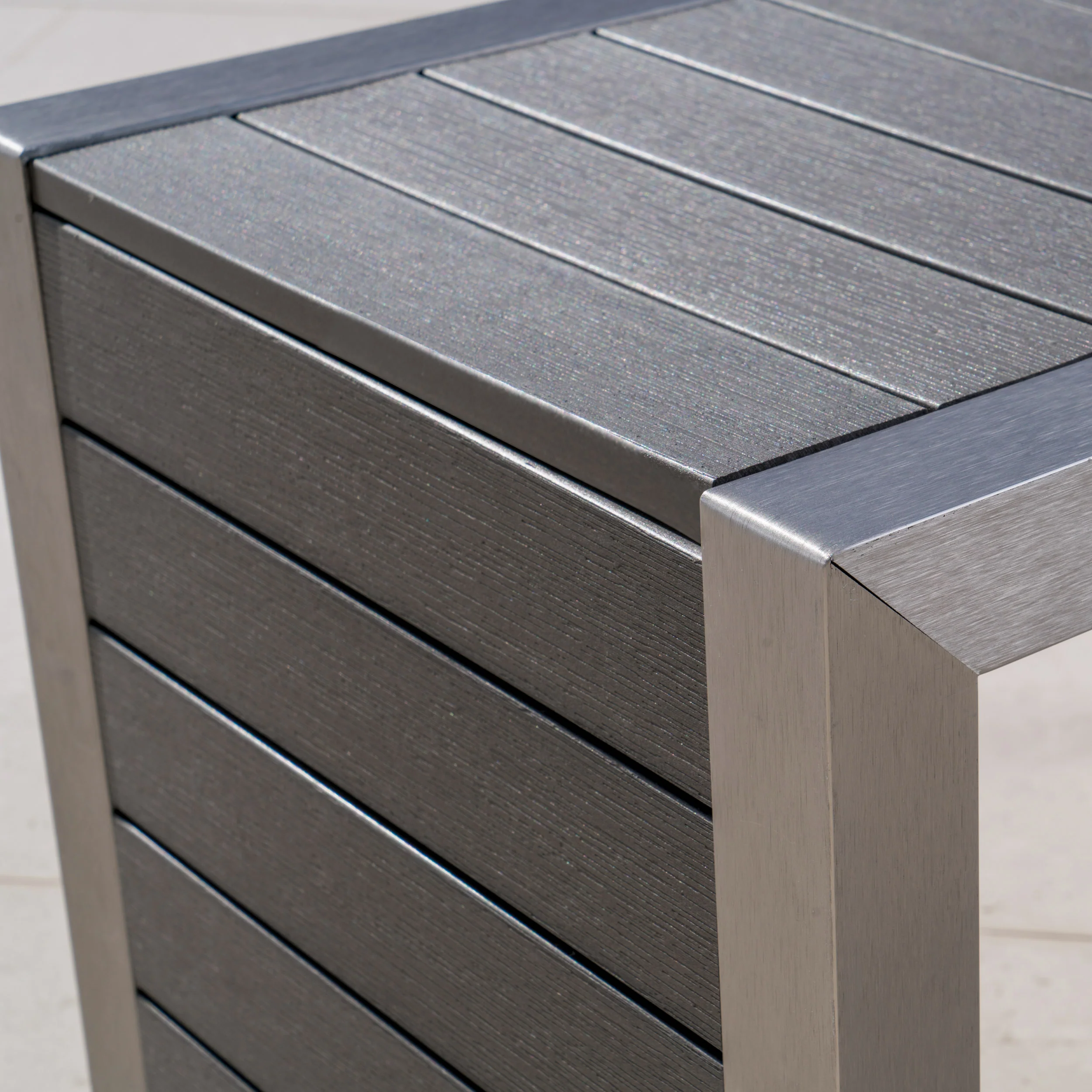 Crested Bay Outdoor 3 Piece Aluminum Framed Chat Set with Wicker C-Shaped Side Table - furnishings