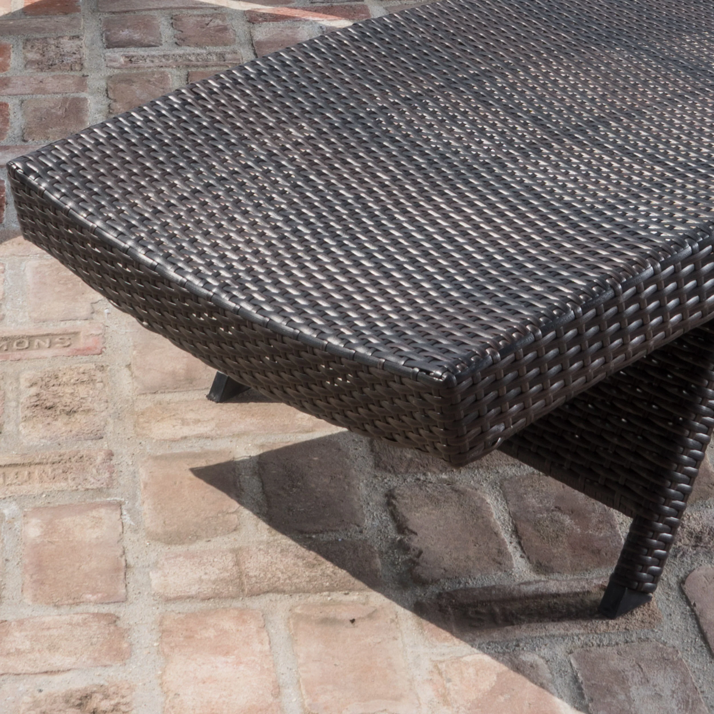 Allegria 3Pc Multibrown Wicker Lounge w/Water Resistant Cushions & CoffeeTable - furnishings