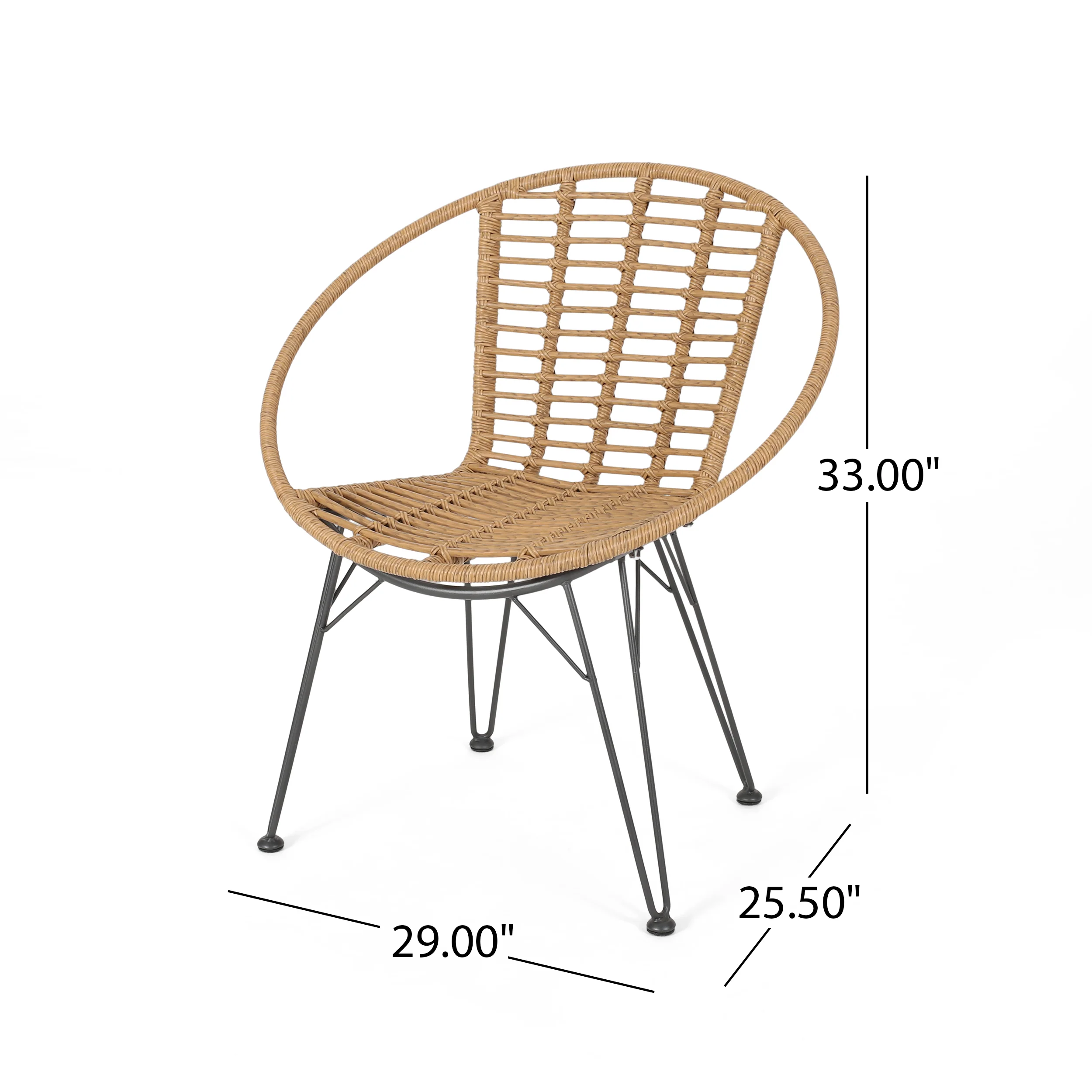 Zeferino Outdoor Modern Boho 2 Seater Wicker Chat Set with Side Table - furnishings