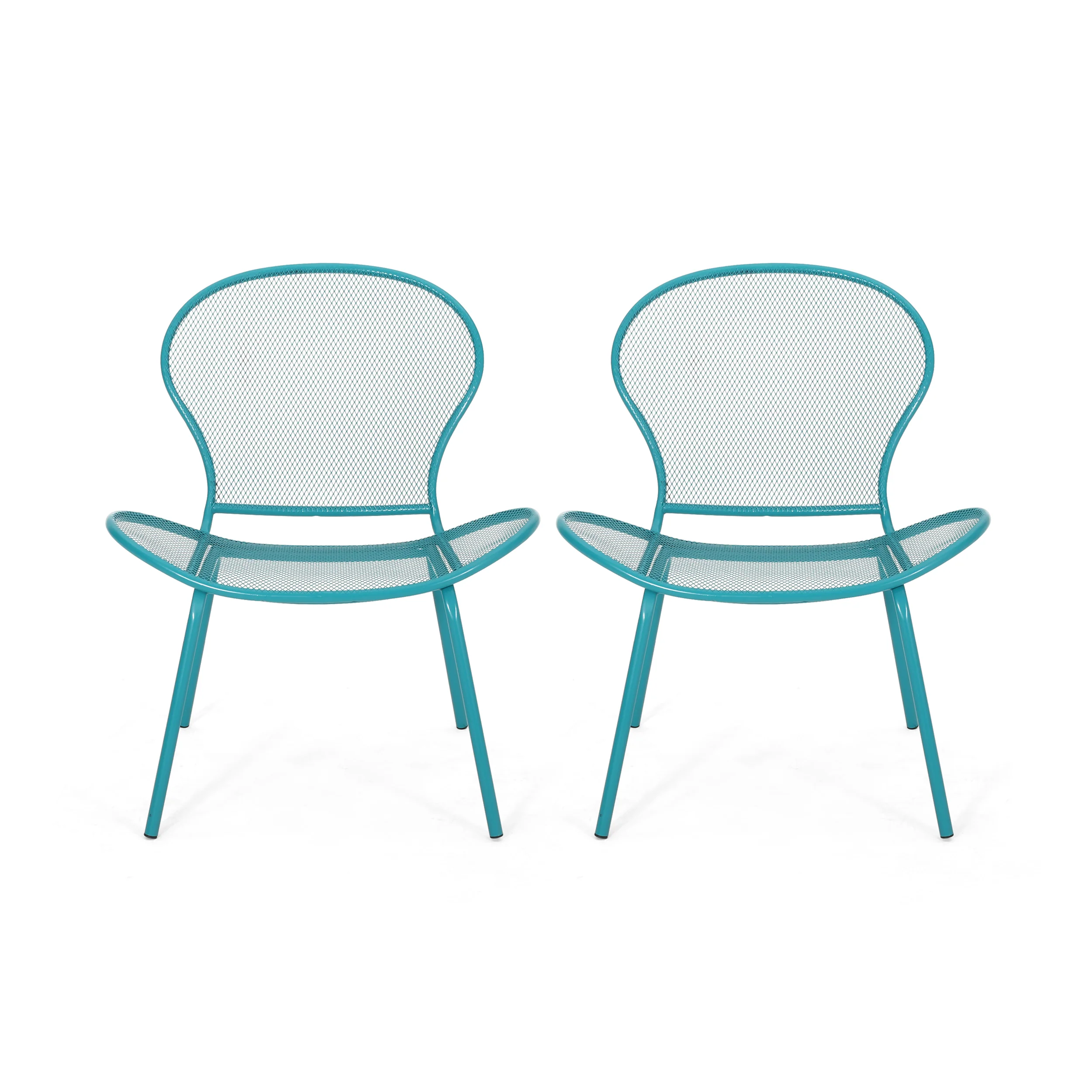 Tristian Modern Outdoor Iron Club Chair (Set of 2) - furnishings