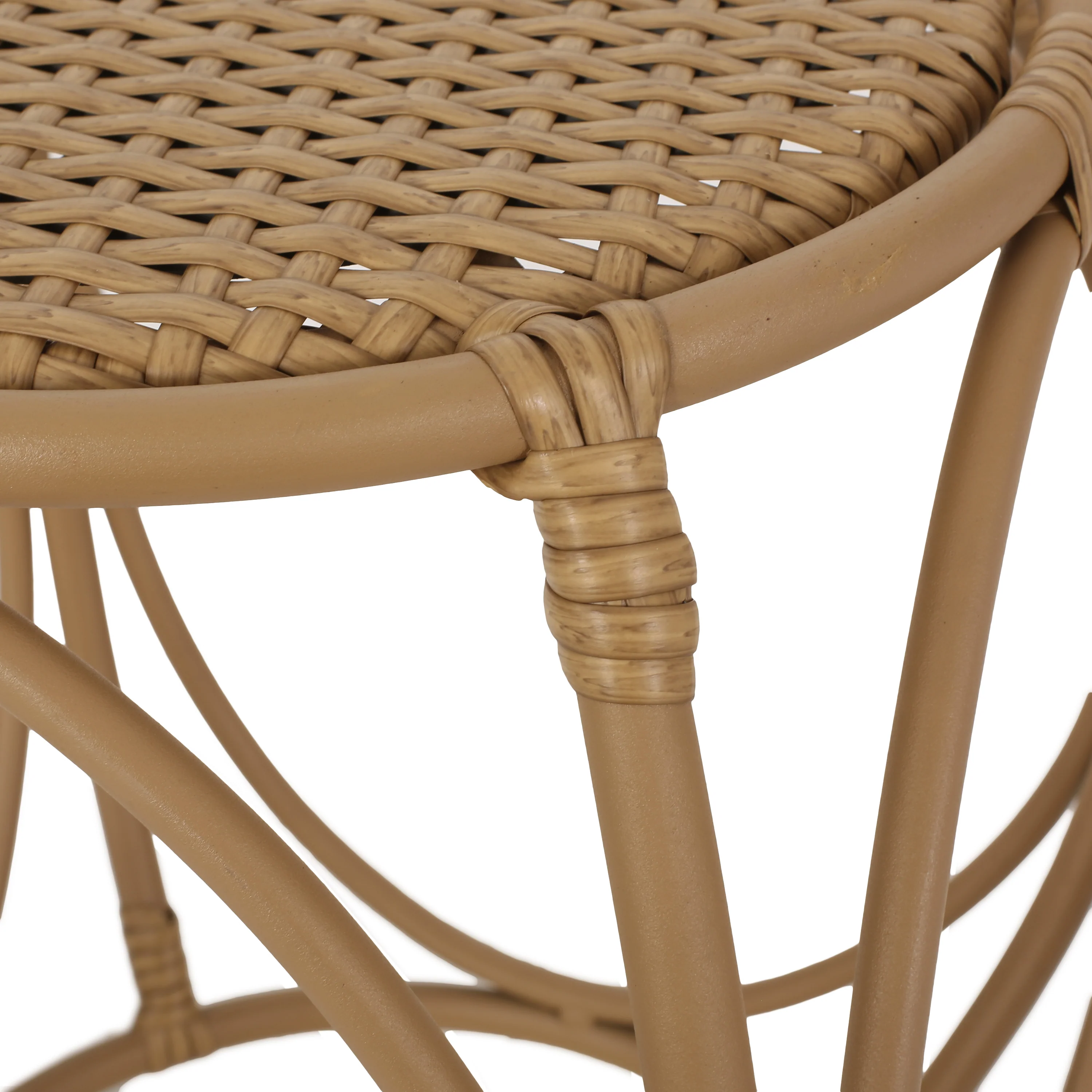 Danbury Outdoor Boho Modern Wicker 3 Piece Chat Set - furnishings