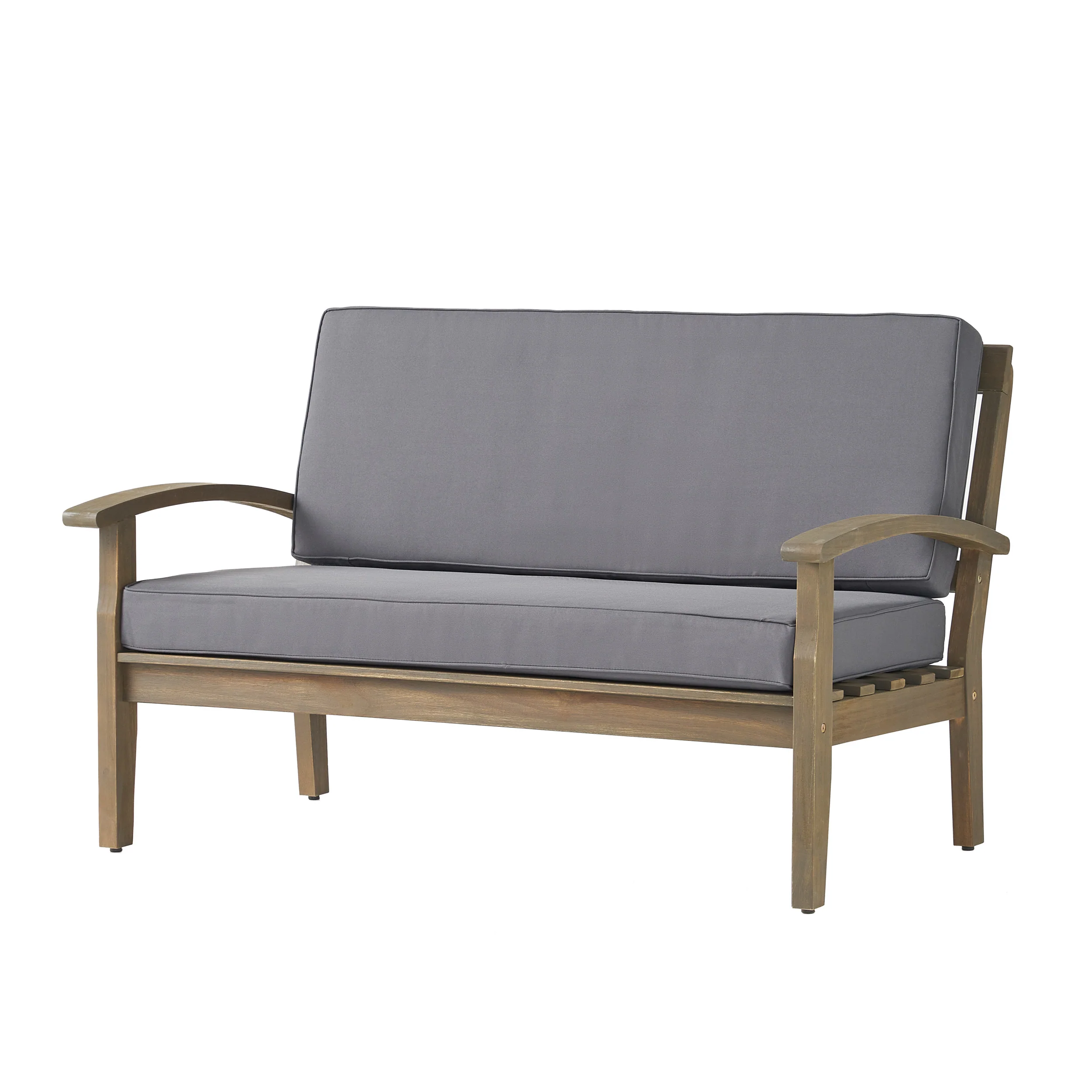 Preston Outdoor Acacia Wood Loveseat and Coffee Table - furnishings
