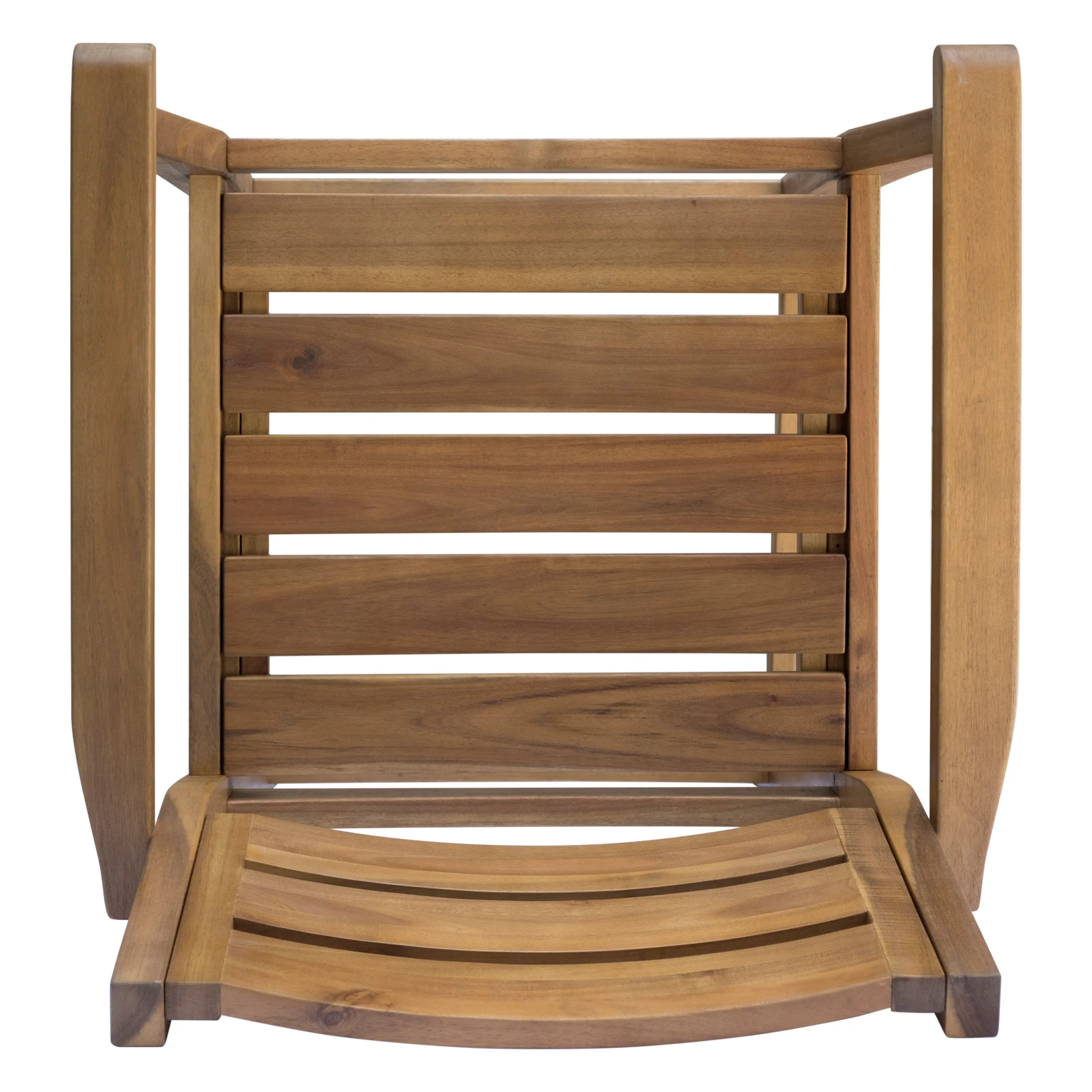 Blair Outdoor Rustic Acacia Wood Barstool (Set of 4) - furnishings