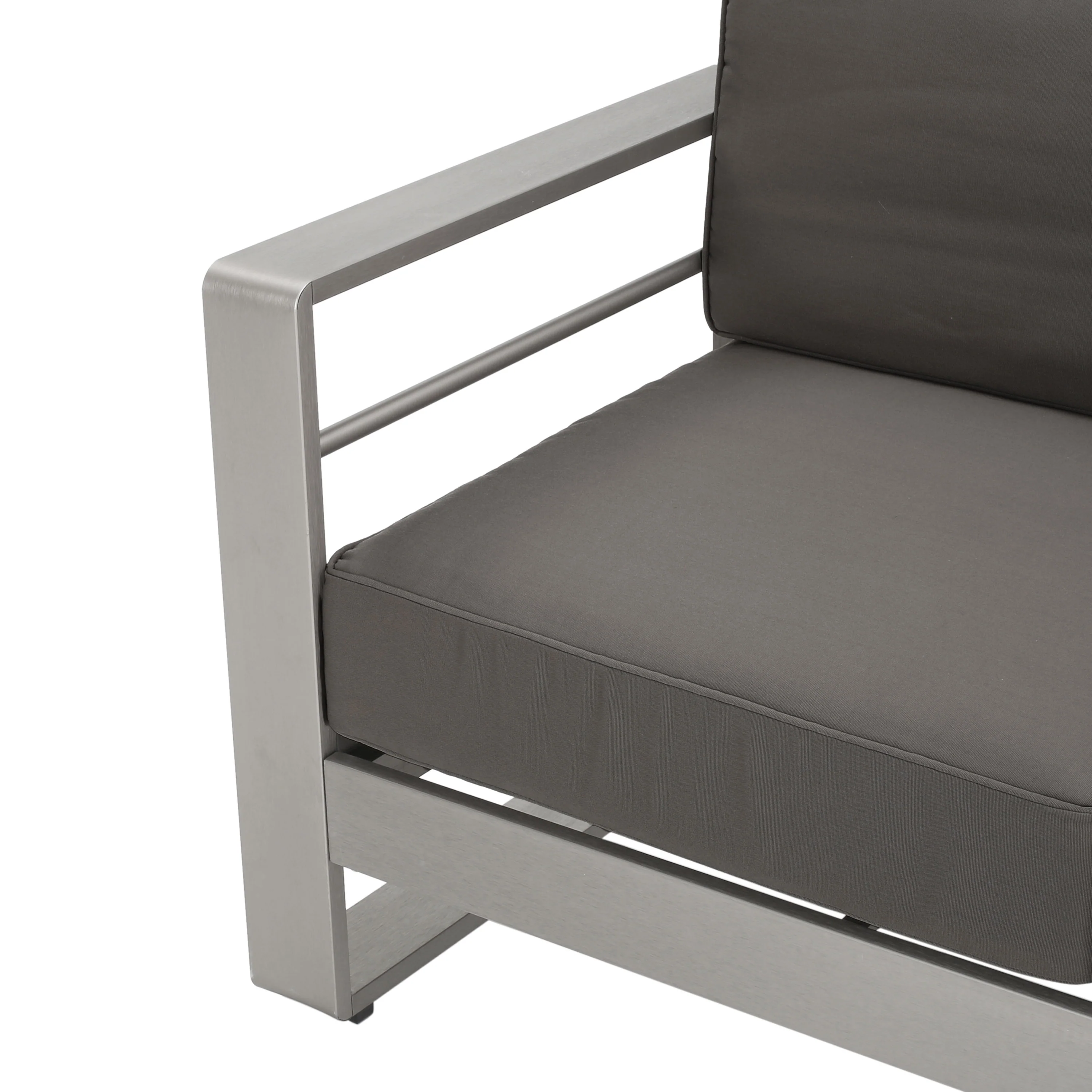 Crested Bay Outdoor Aluminum 3 Seater Sofa with Sunbrella Cushions - furnishings