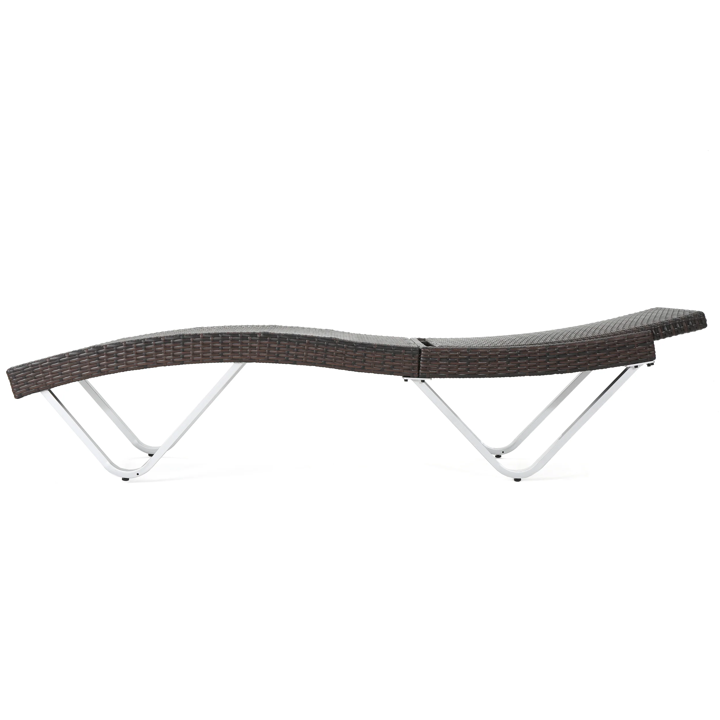 Manuela Outdoor Brown Wicker Aluminum Chaise Lounge Chair - furnishings