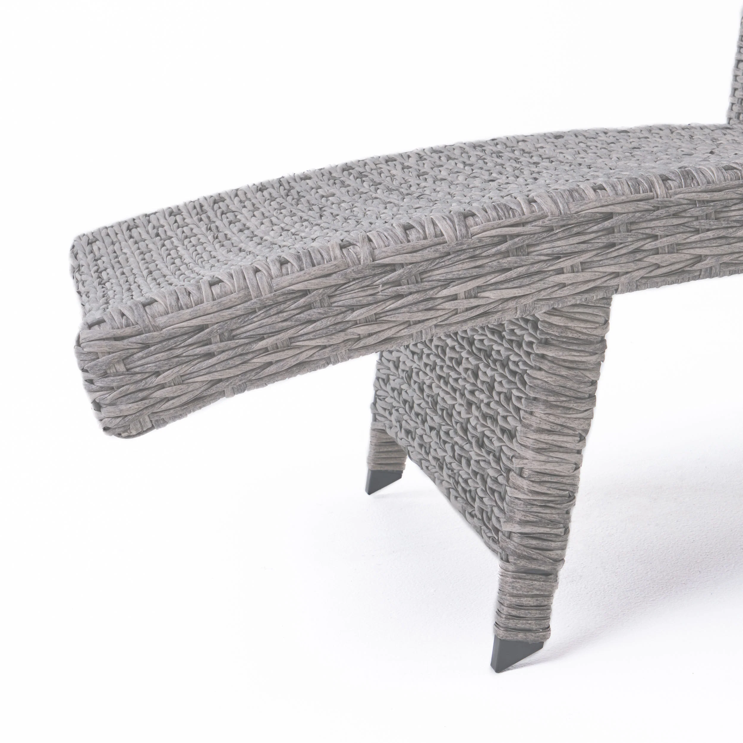 Keira Outdoor Armed Aluminum Framed Grey Wicker Chaise Lounge - furnishings