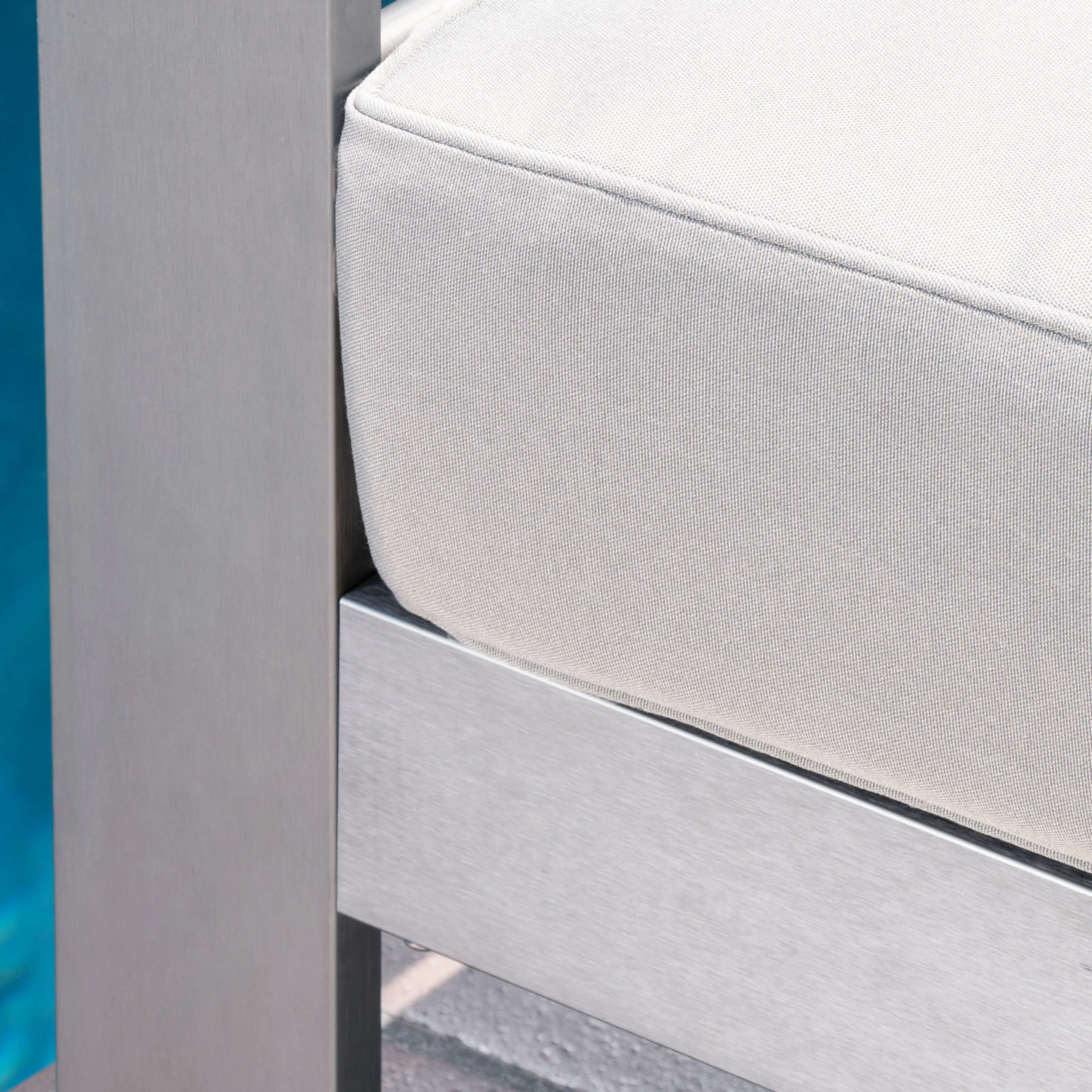 Zona Outdoor Aluminum Club Chairs and Faux Wood Side Table Set with Cushions - furnishings