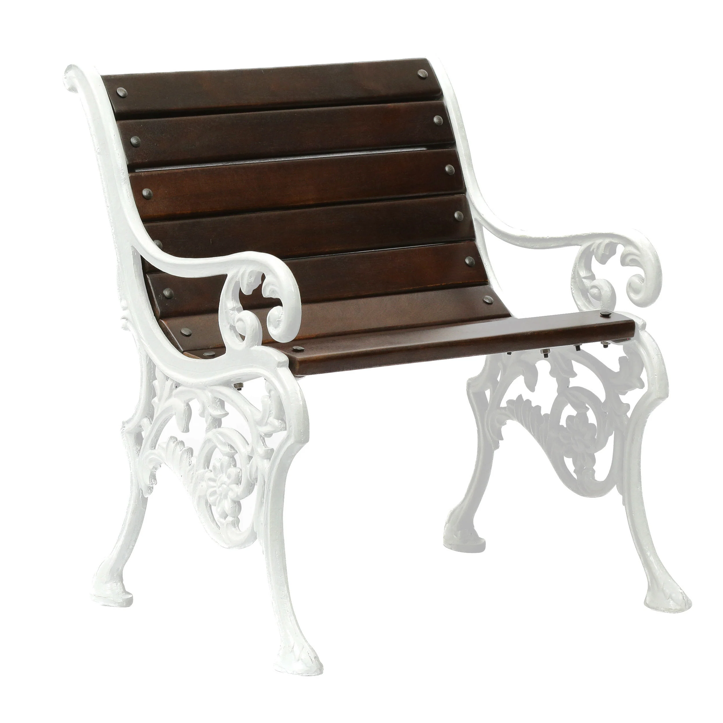 Taber Outdoor Handcrafted Mango Wood Chair, Rustic Brown and White - furnishings
